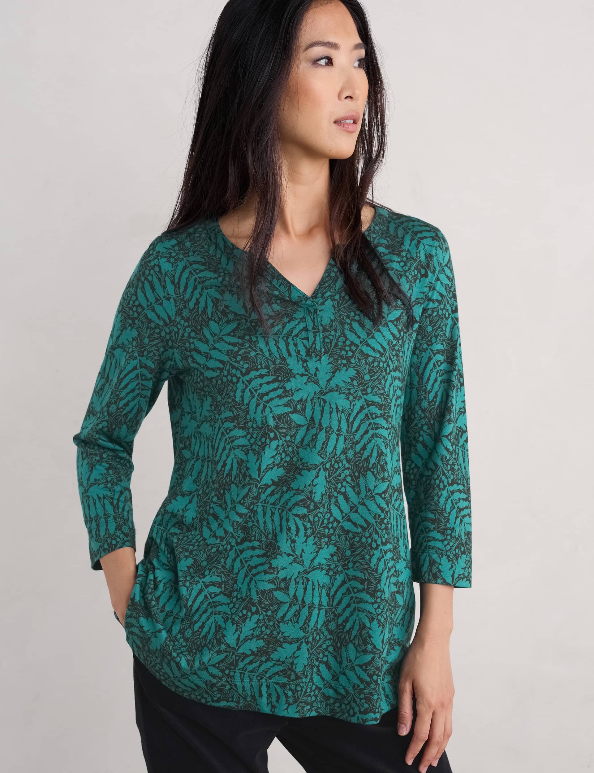 Seasalt Cornwall Women's Cotton Rich Printed Tunic - 14 - Green Mix, Green Mix