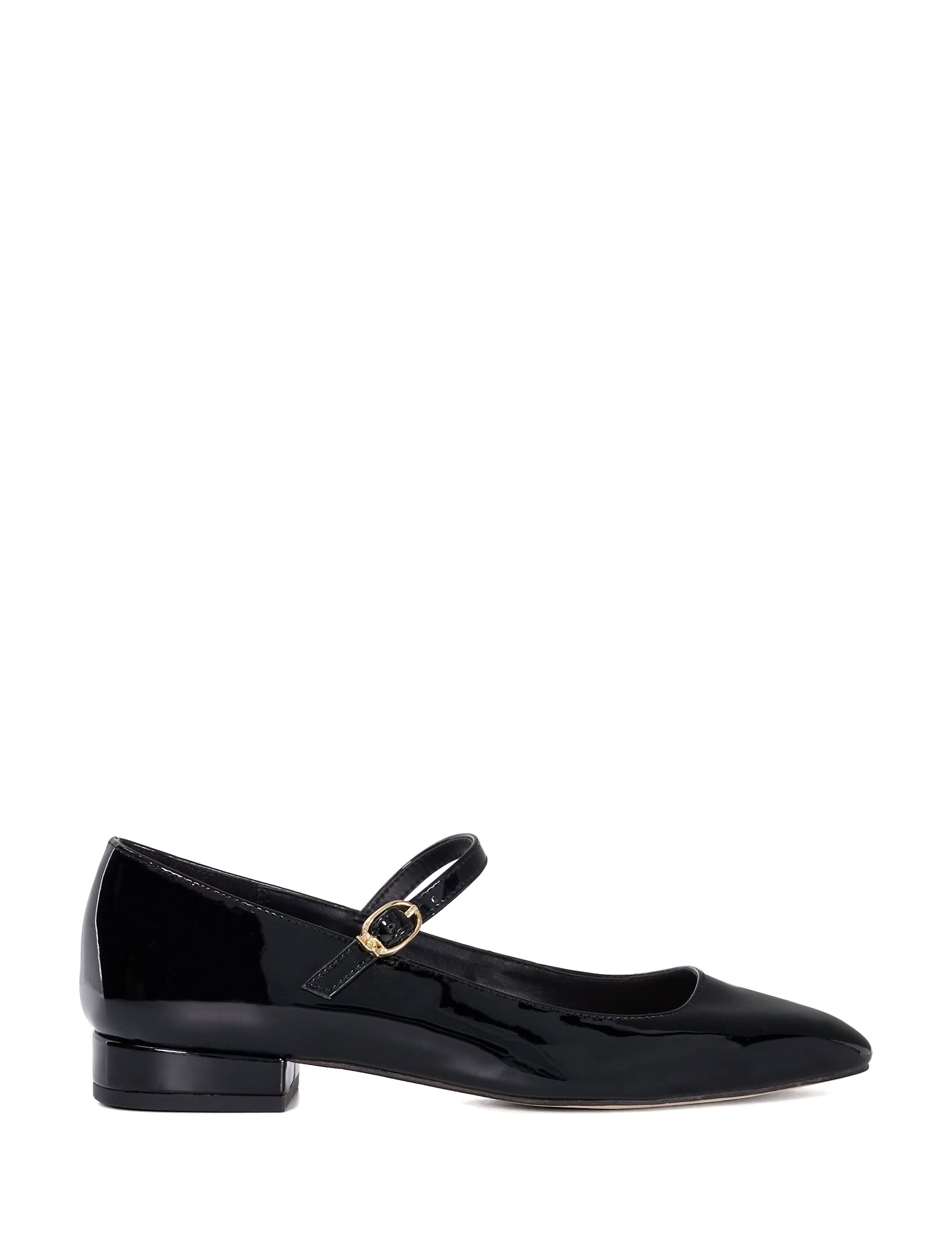 Dune London Women's Patent Buckle Block Heel Pumps - 6 - Black, Black