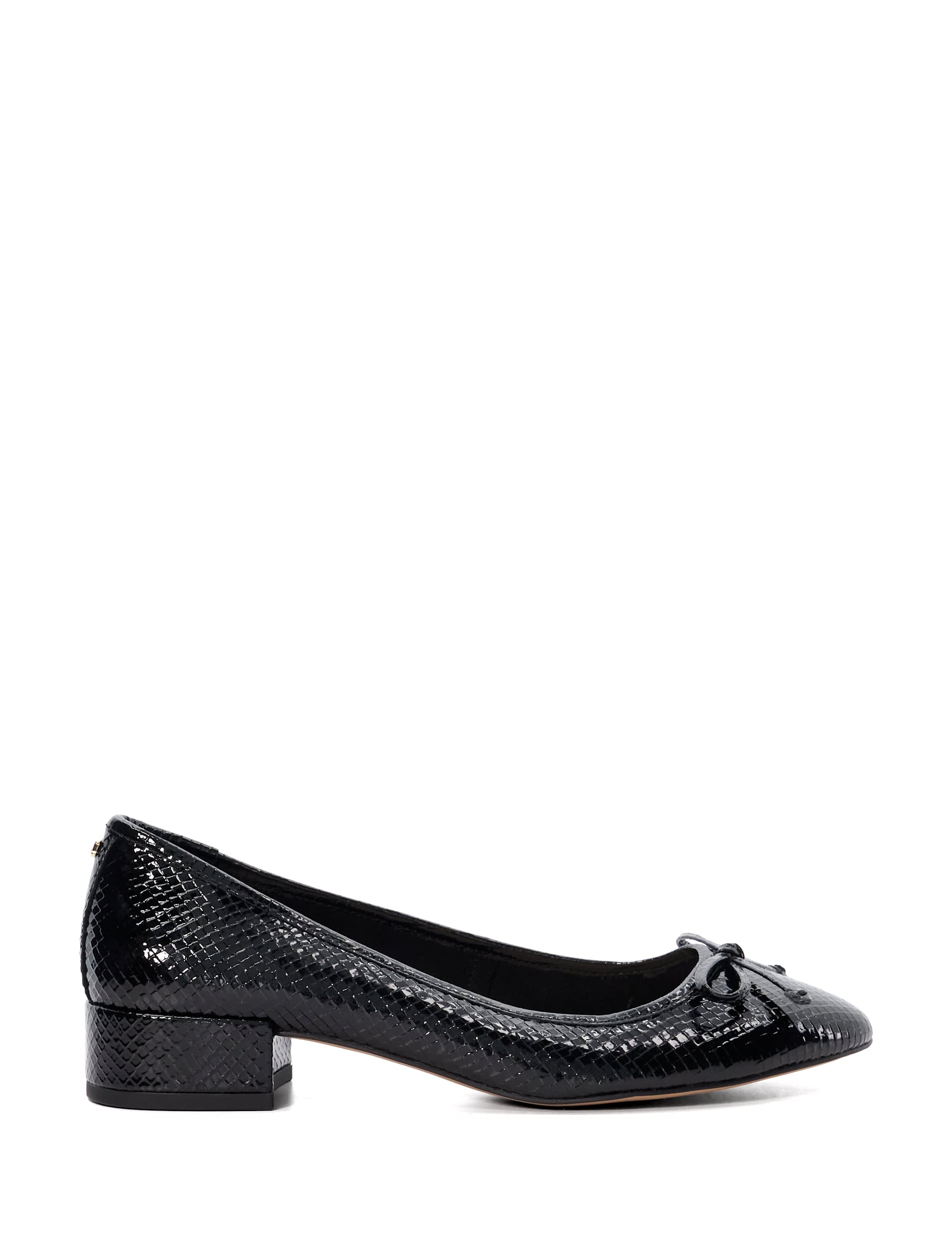 Dune London Women's Croc Block Heel Ballet Pumps - 5 - Black, Black