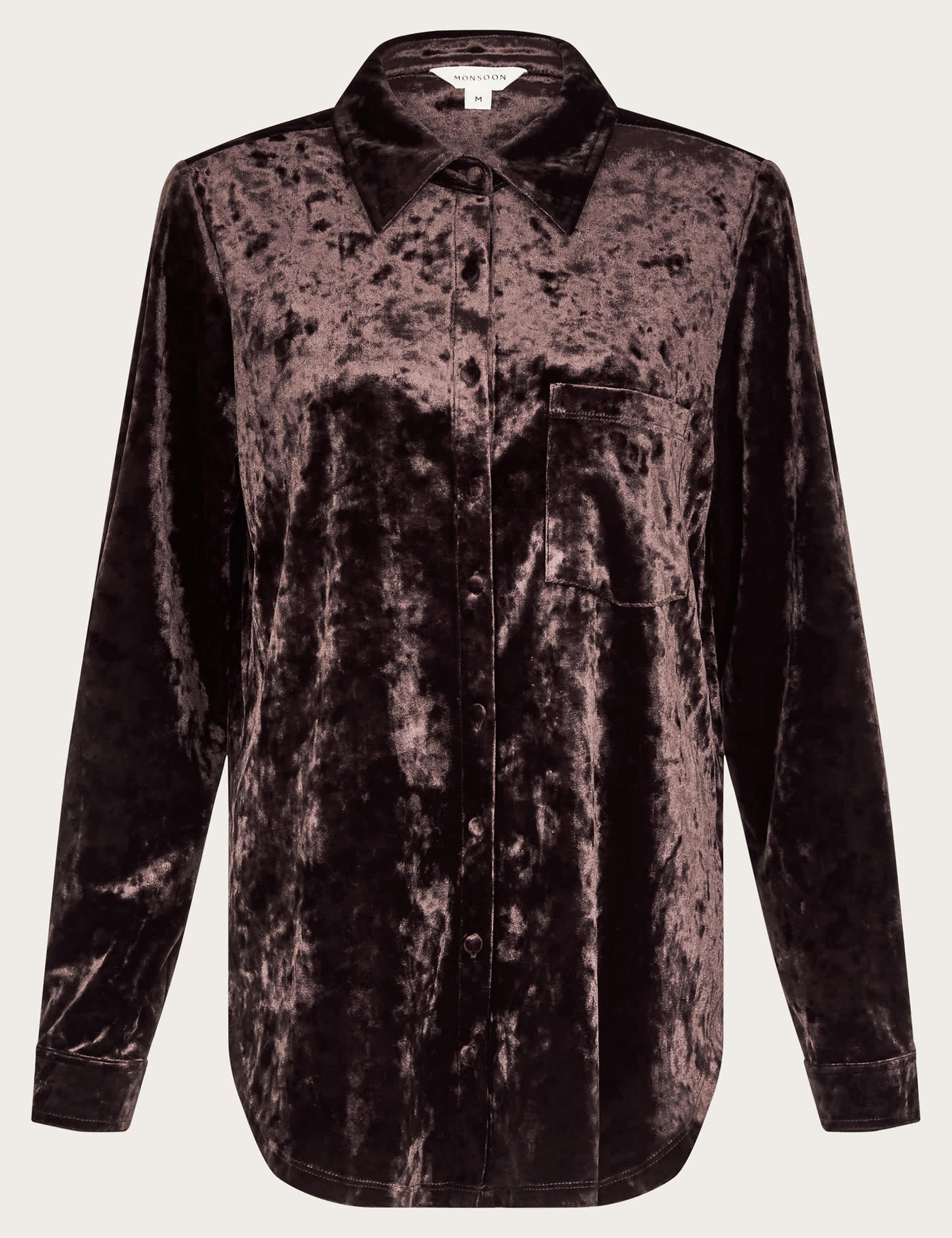 Monsoon Women's Velvet Shirt - XXL - Chocolate, Chocolate,Pink