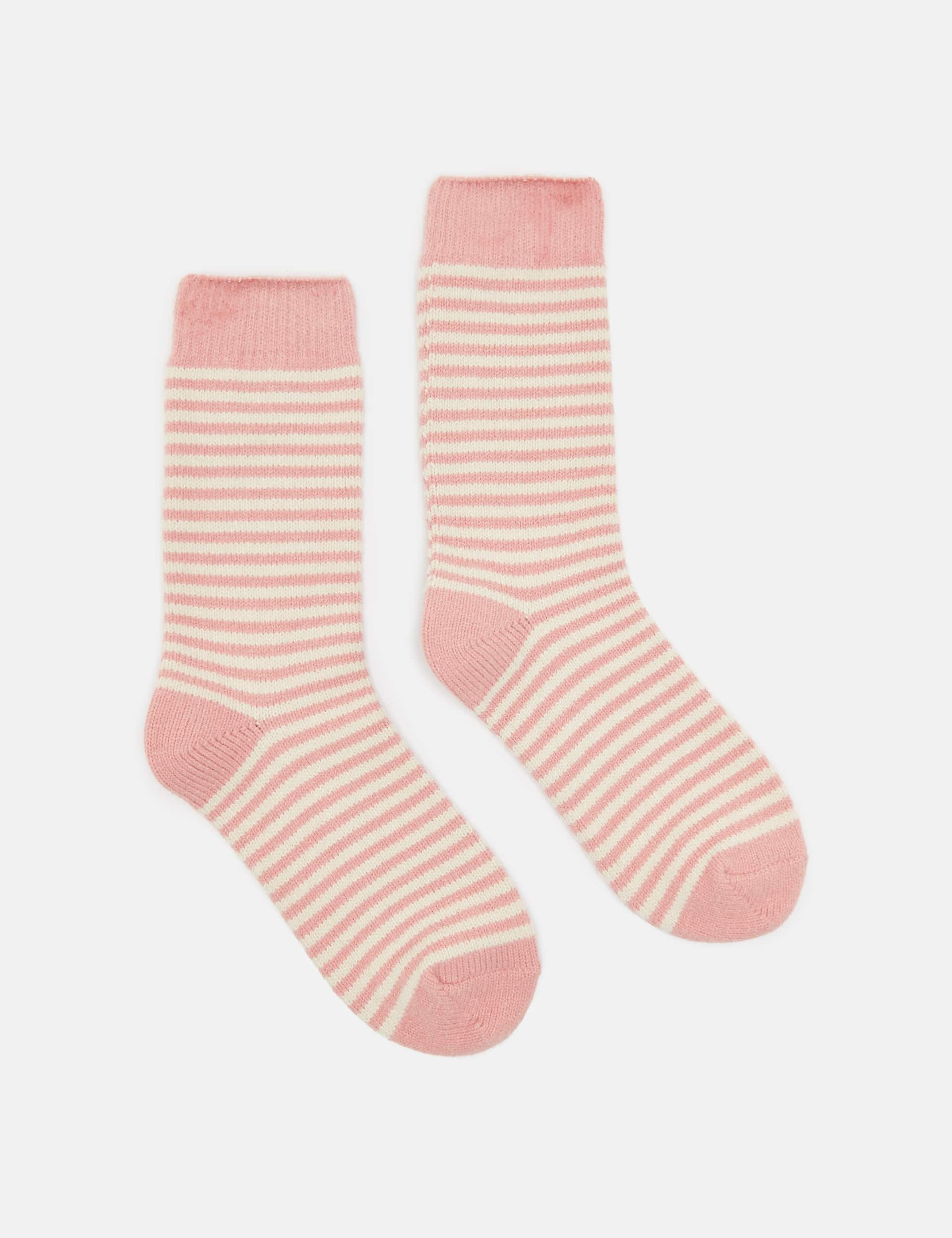 Joules Women's Striped Ankle High Socks - 4-8 - Pink Mix, Pink Mix,Grey