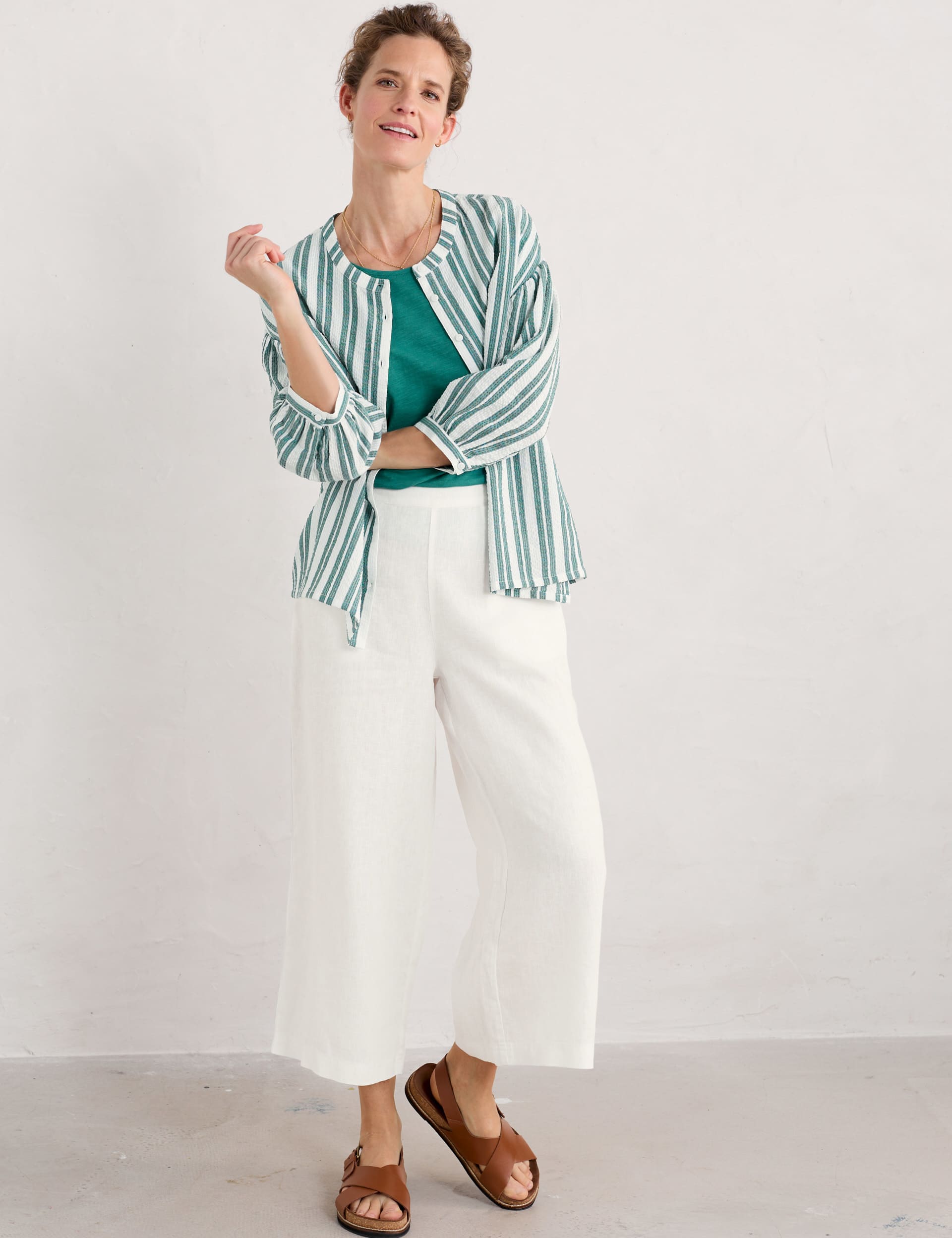 Seasalt Cornwall Women's Pure Cotton Striped Textured Shirt