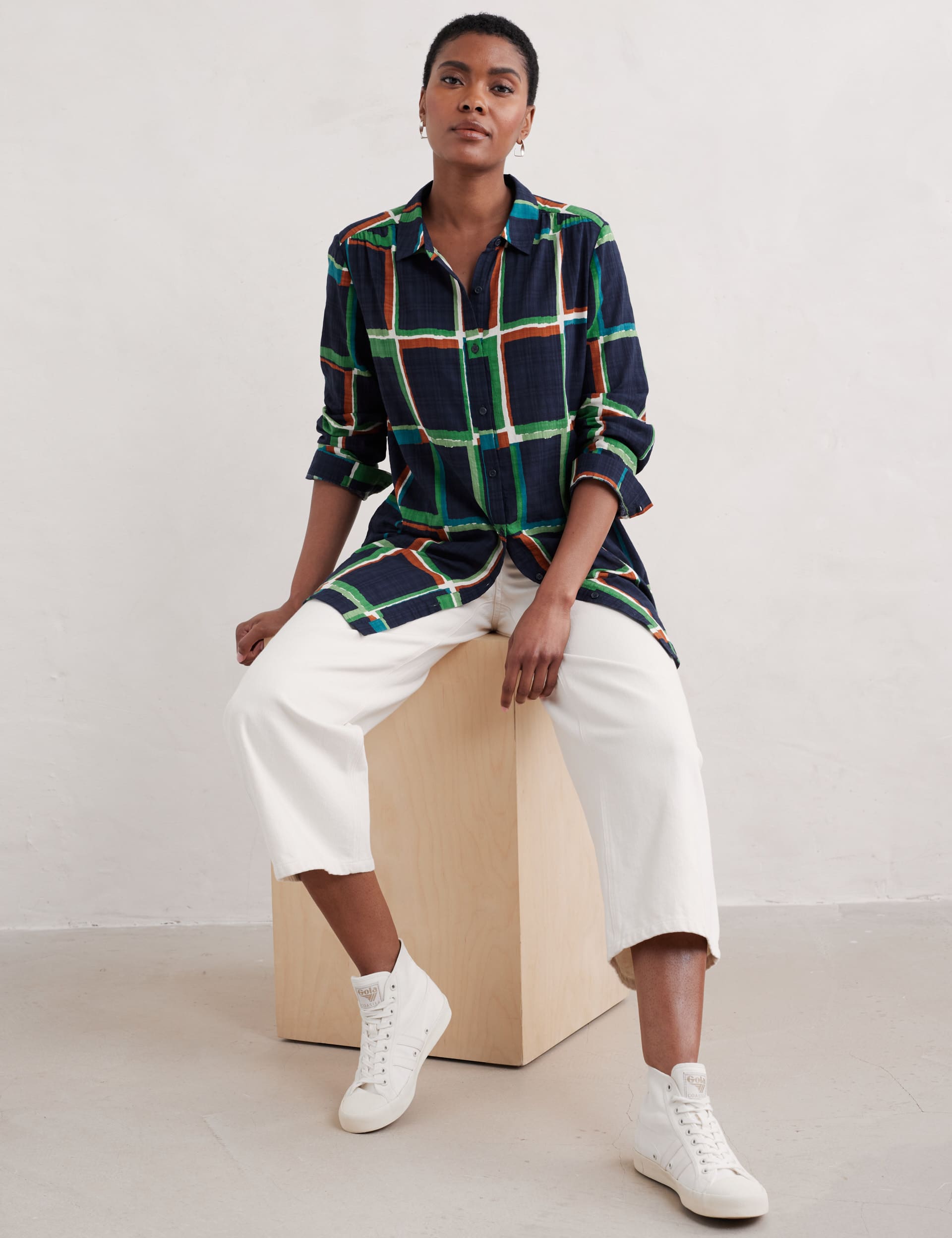 Seasalt Cornwall Women's Cotton Rich Geometric Shirt