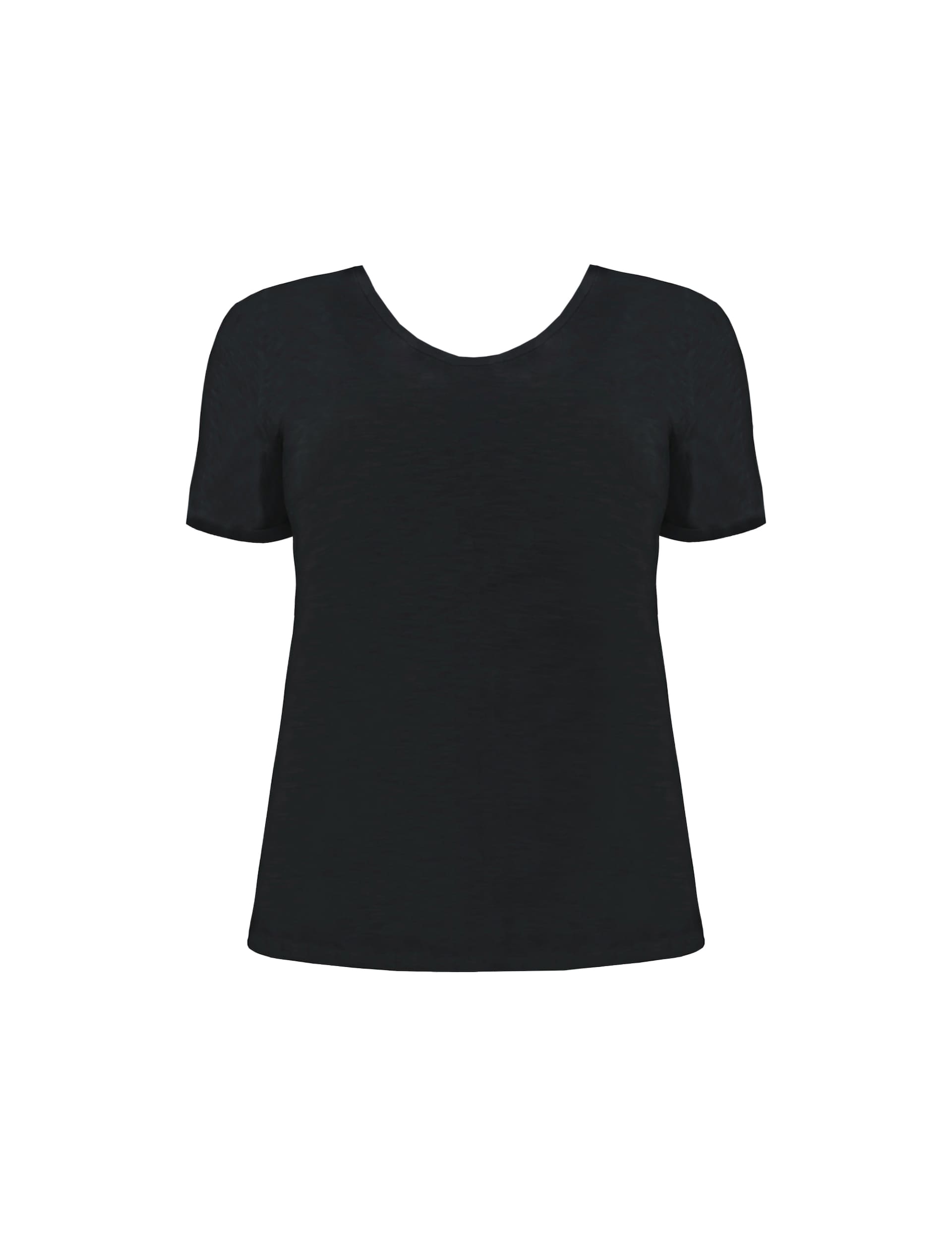 Live Unlimited London Women's Pure Cotton Scoop Neck T-Shirt - 22 - Black, White,Black,Navy