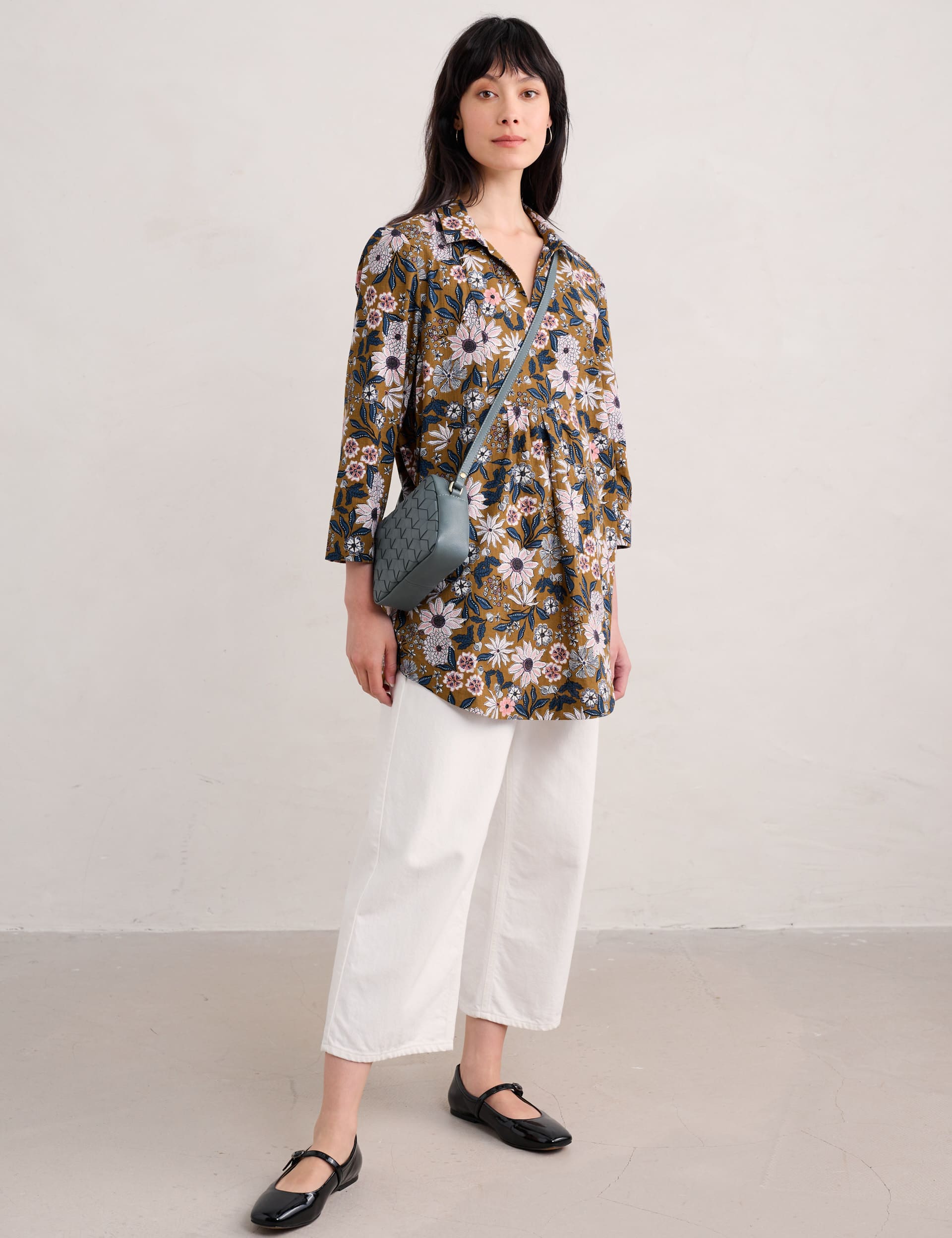 Seasalt Cornwall Women's Pure Cotton Jersey Floral Collared Tunic