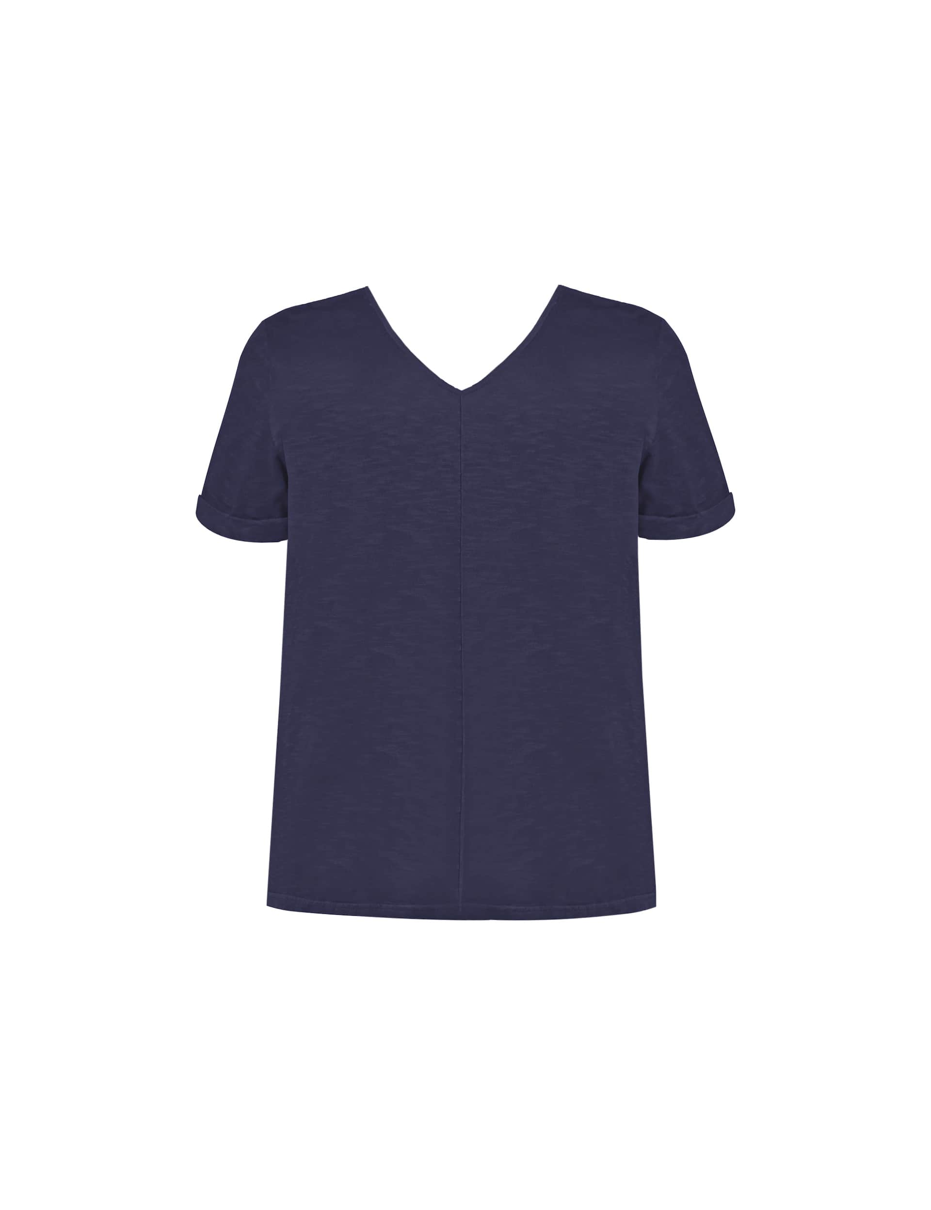 Live Unlimited London Women's Pure Cotton Long V-Neck Longline T-Shirt - 12 - Navy, Navy