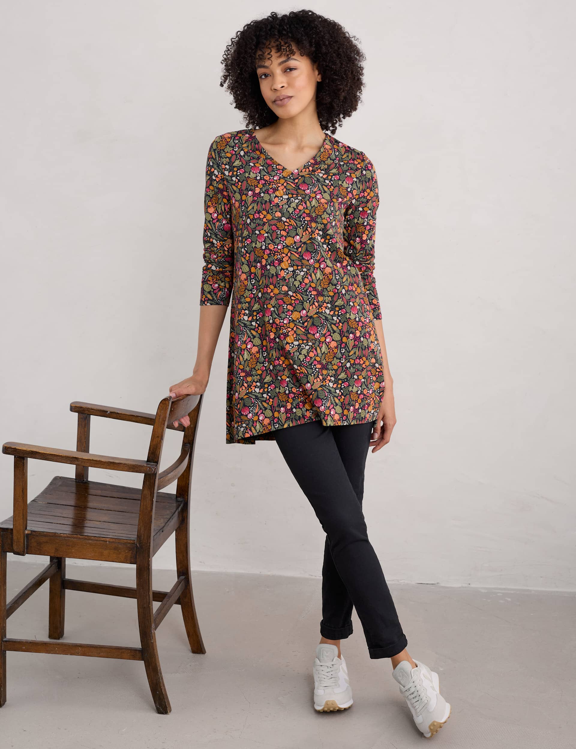 Seasalt Cornwall Women's Cotton Rich Printed V-Neck Tunic