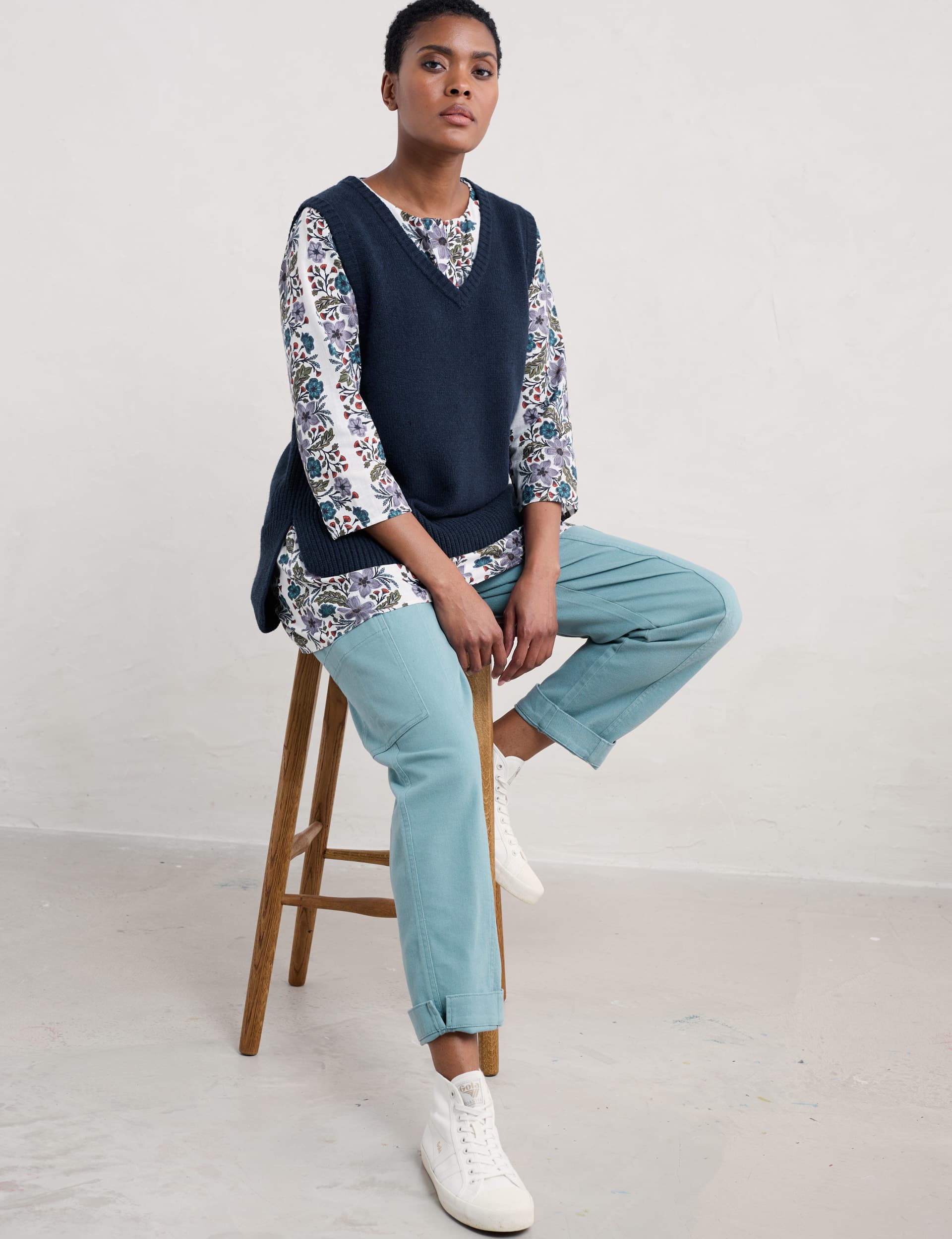Seasalt Cornwall Women's Wool Rich V-Neck Knitted Vest