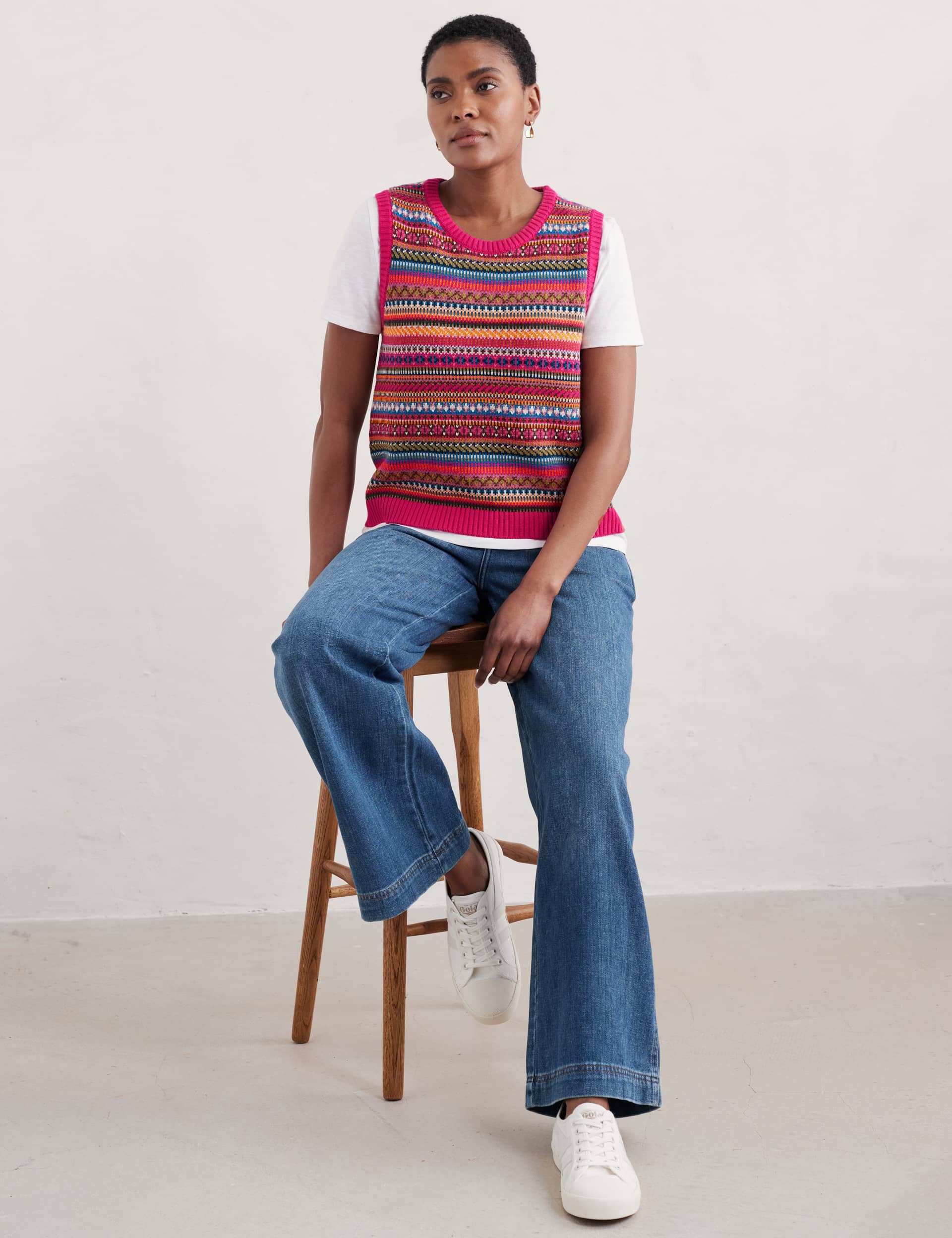 Seasalt Cornwall Women's Pure Cotton Jacquard Knitted Vest