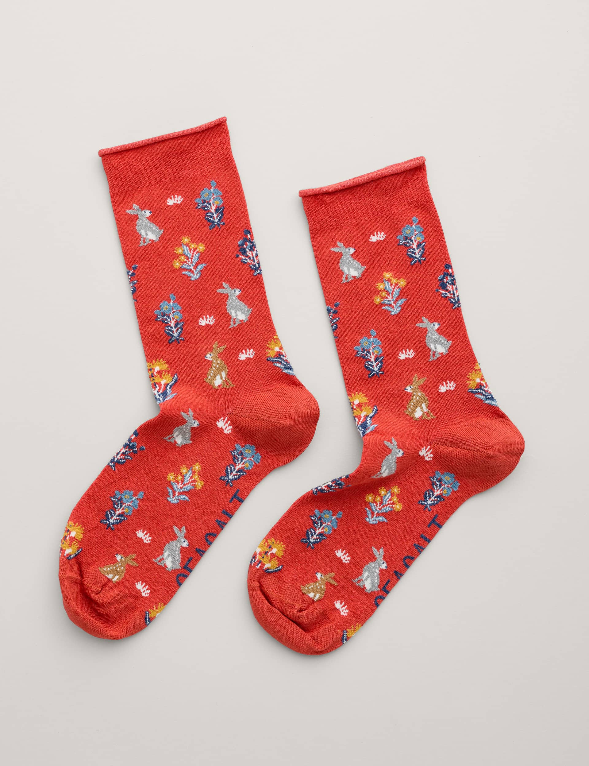 Seasalt Cornwall Women's Arty Ankle High Socks - Red Mix, Red Mix