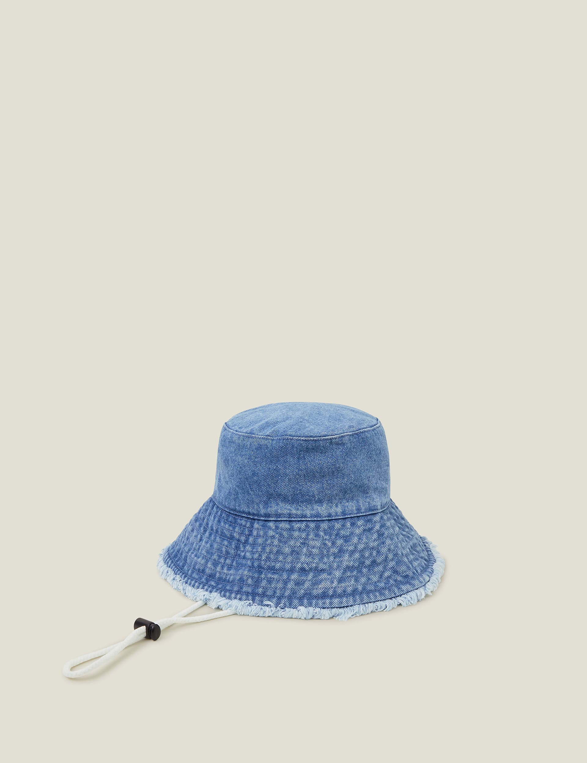 Accessorize Women's Denim Frayed Edge Bucket Hat, Denim