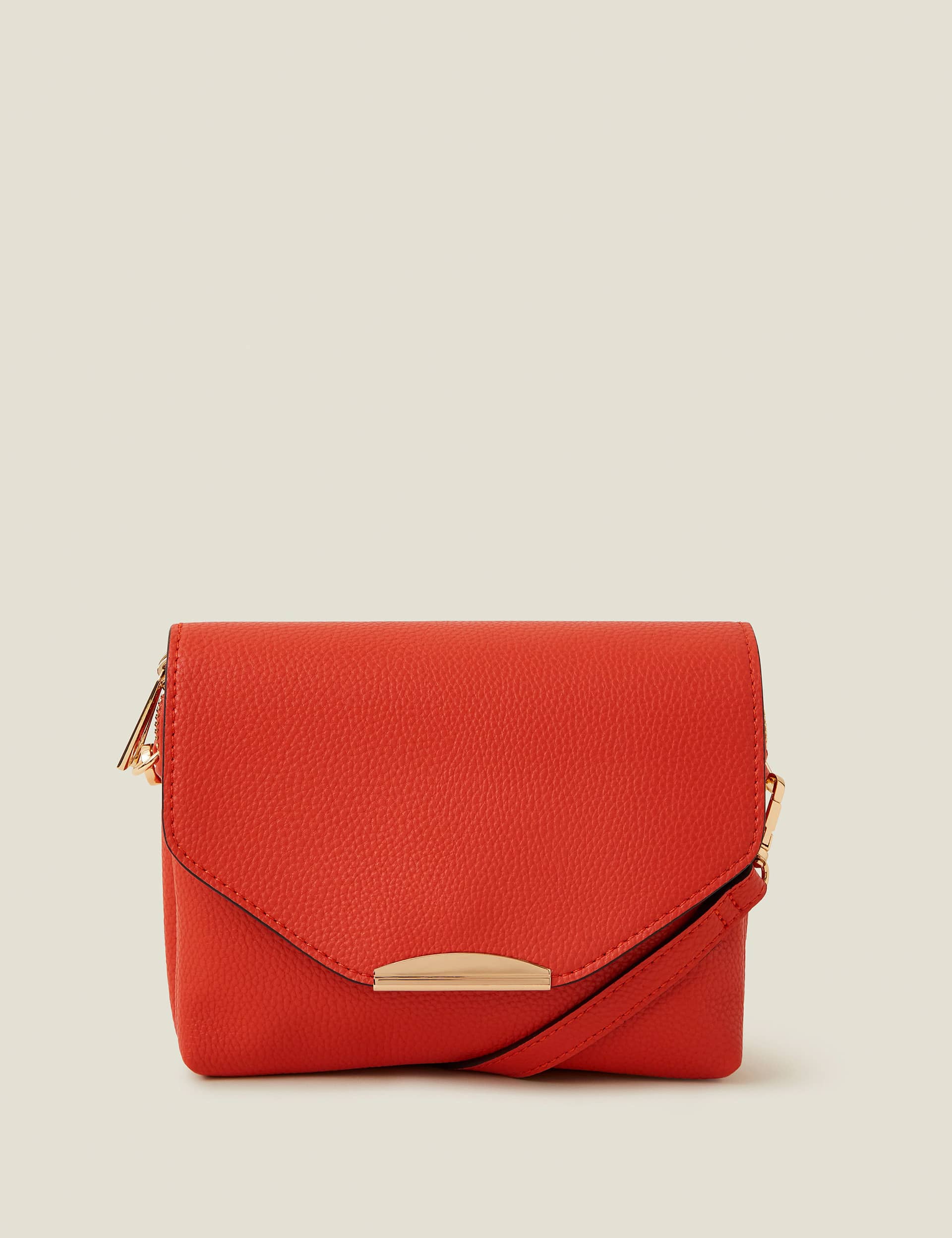 Accessorize Women's Faux Leather Double Zip Cross Body Bag