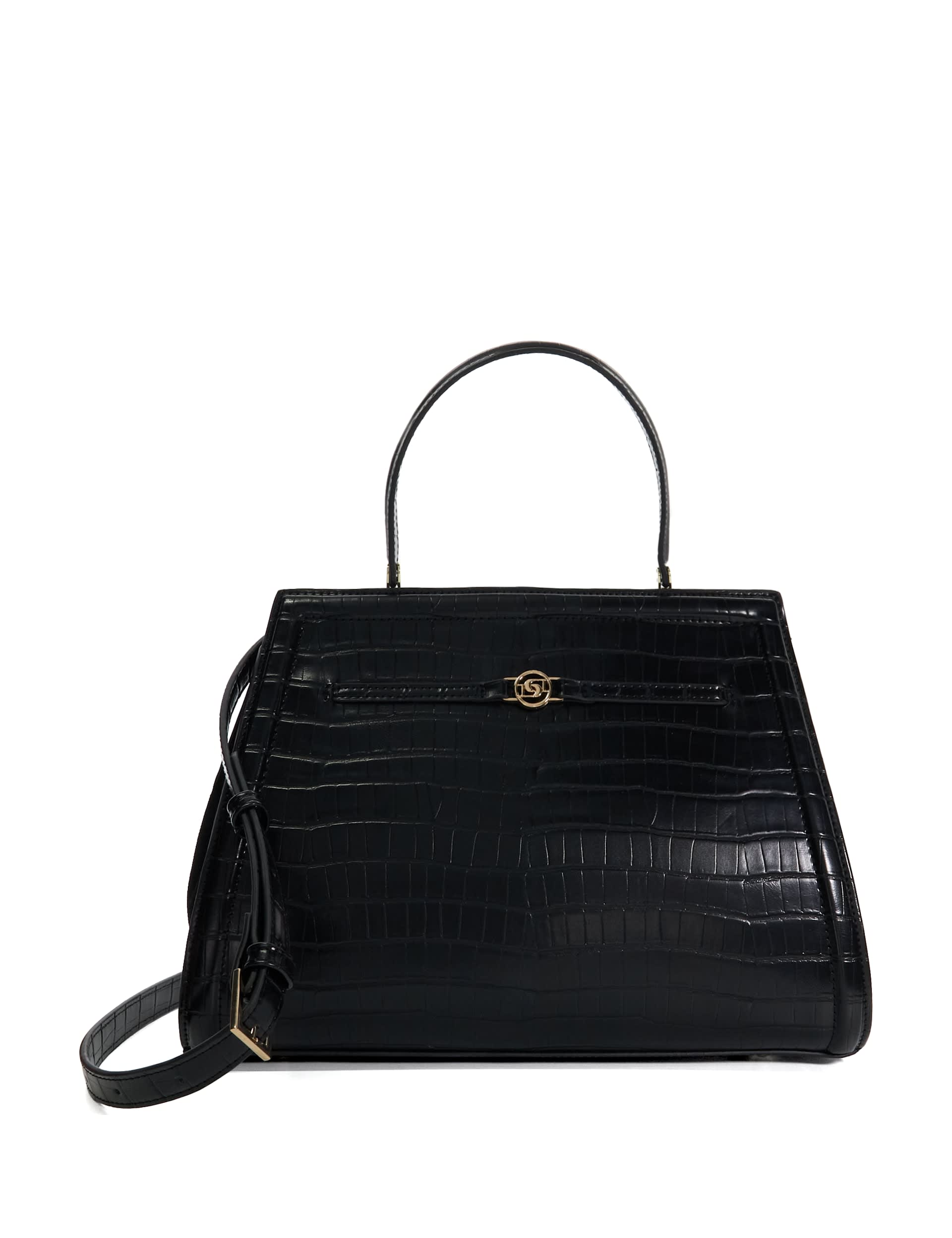 Dune London Women's Croc Effect Grab Bag - Black, Black