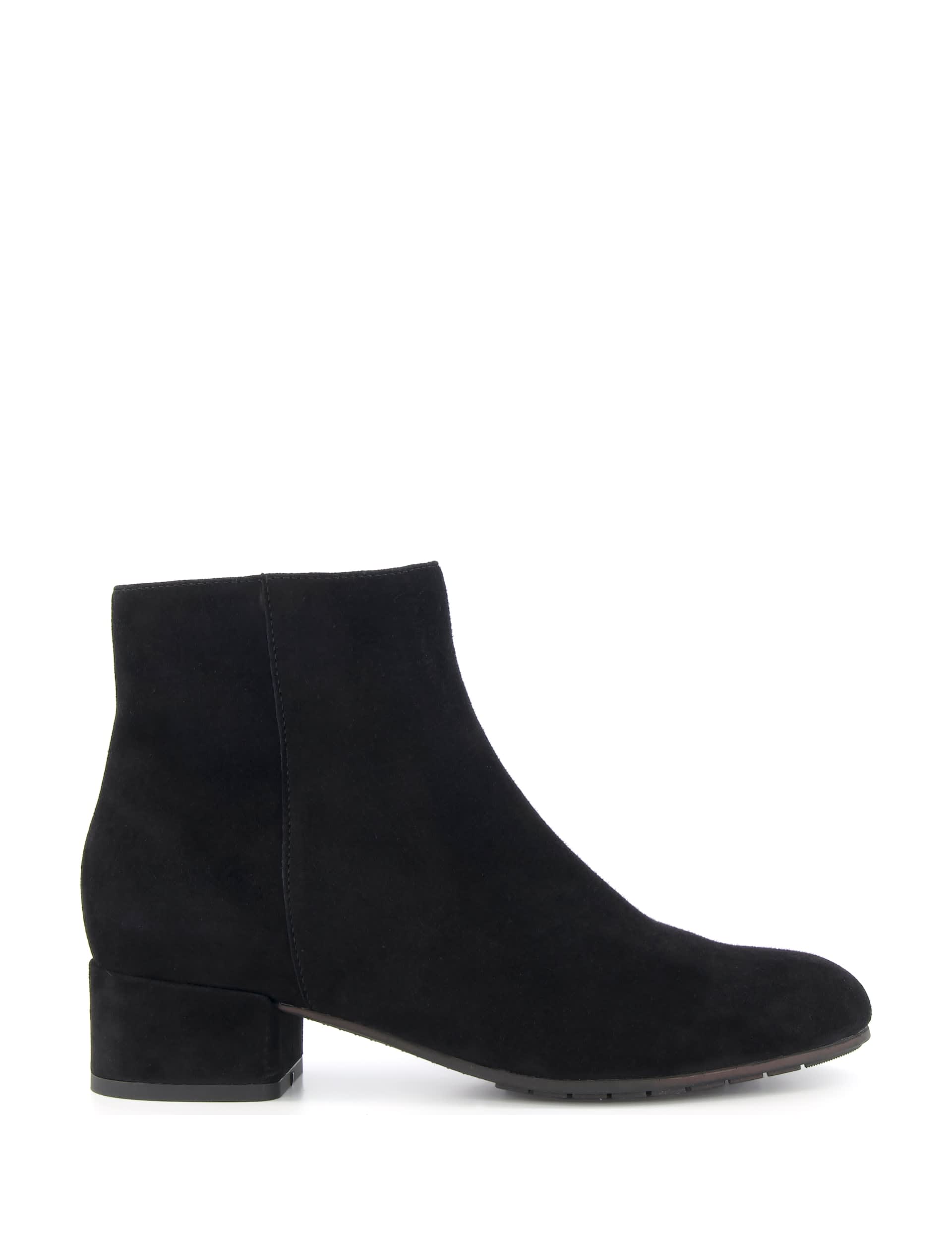 Dune London Women's Suede Block Heel Ankle Boots - 5 - Black, Black