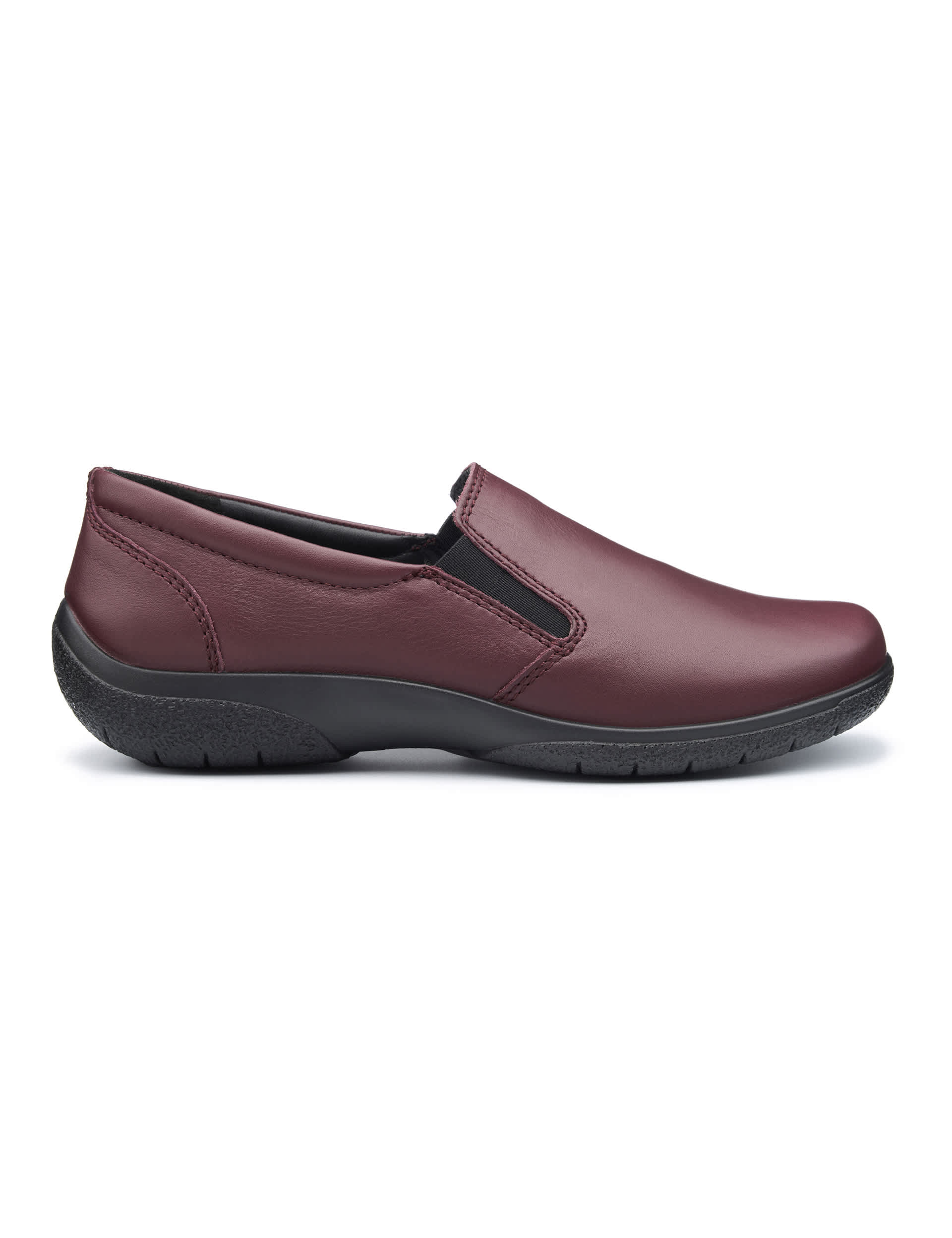 Hotter Women's Wide Fit Leather Slip On Flat Loafers - 5.5 - Plum, Plum