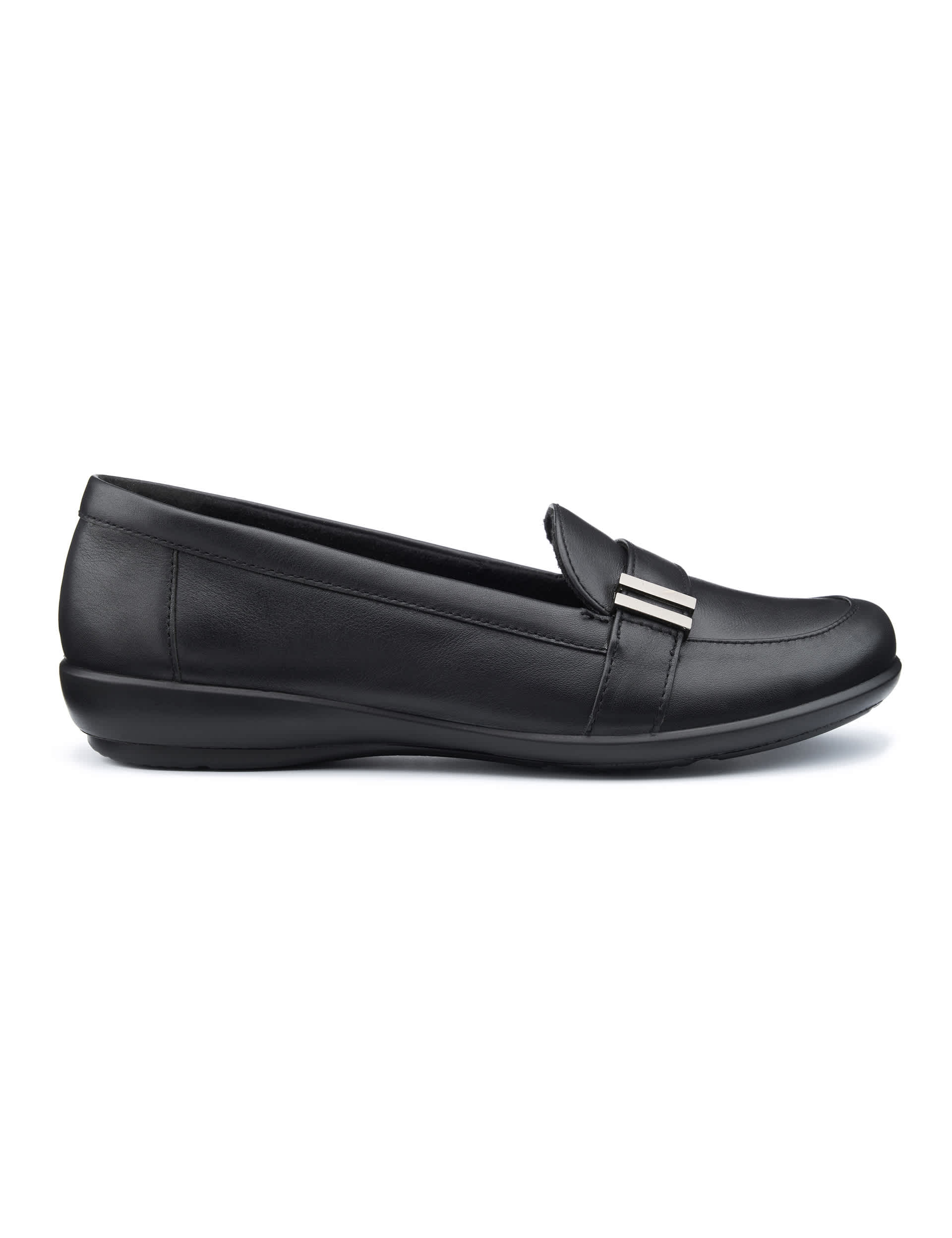 Hotter Women's Clay Leather Slip-On Loafers - 6 - Black, Black