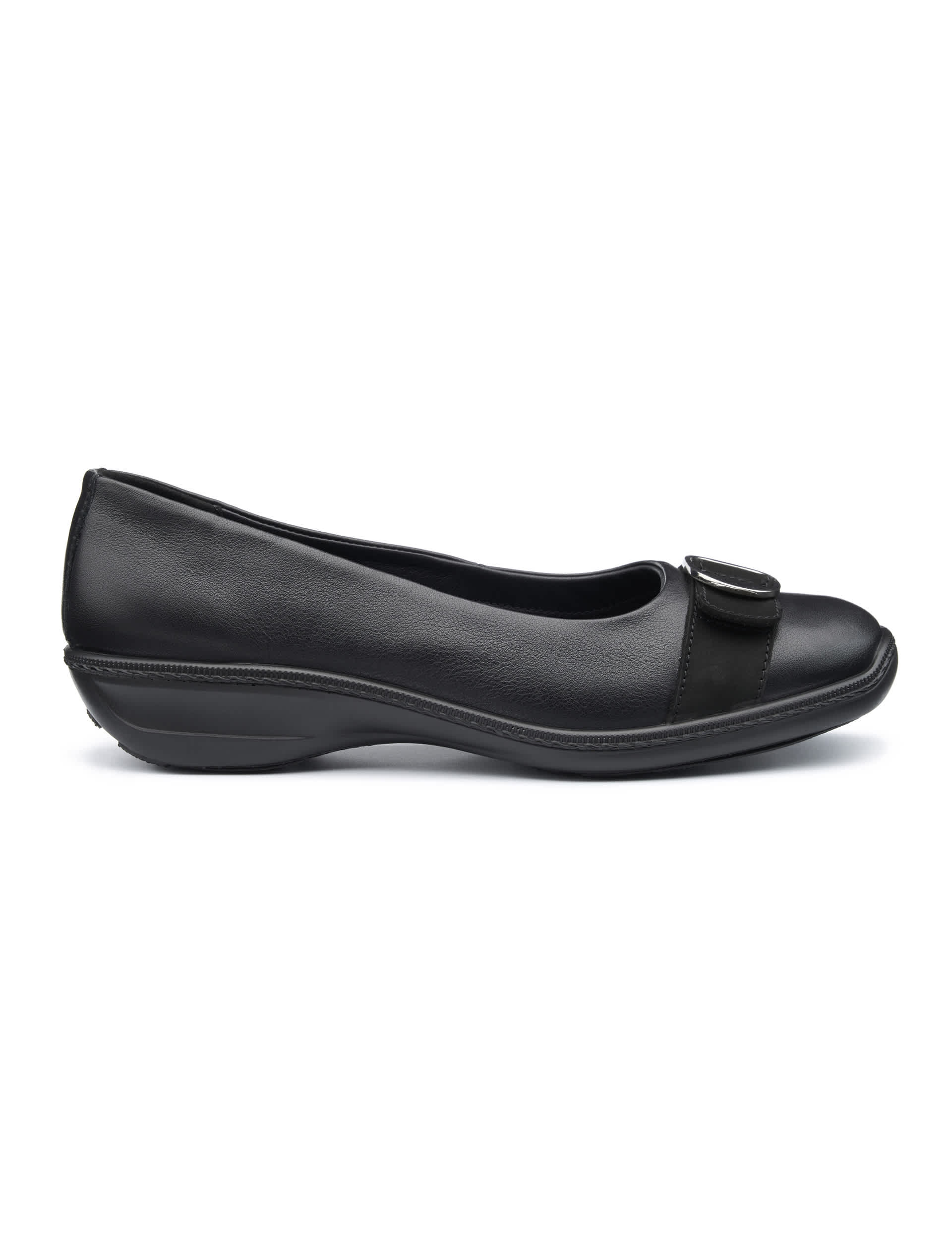 Hotter Women's Grace Wide Fit Leather Slip On Loafers - 5.5 - Black, Black