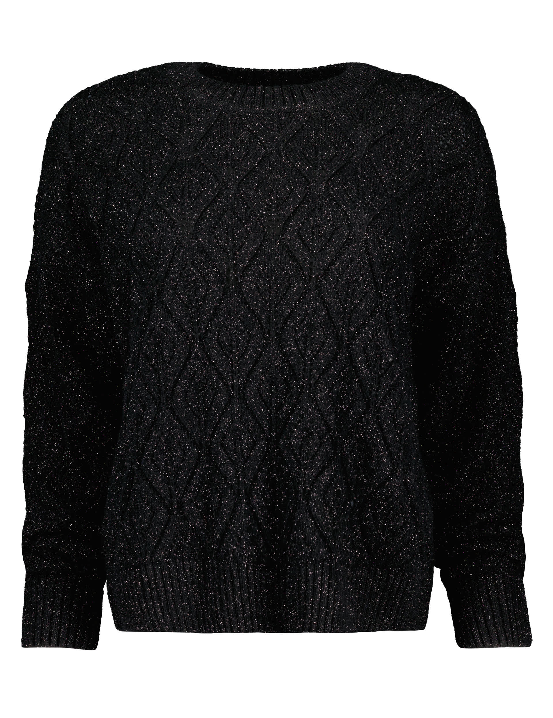 Baukjen Women's Sparkly Stitch Detail Jumper with Wool - 18 - Black Mix, Black Mix