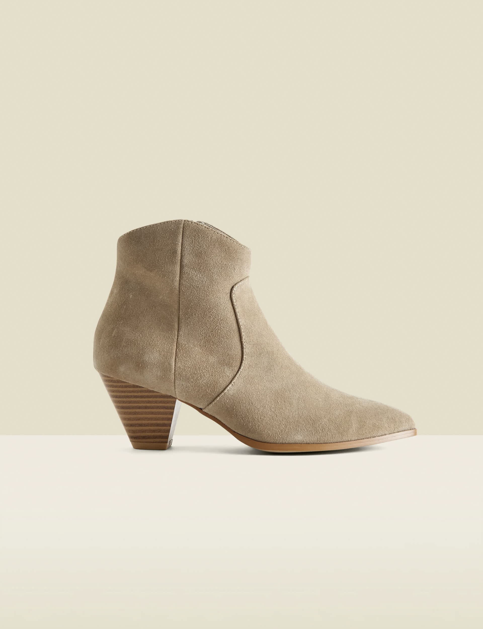 Sosandar Women's Suede Block Heel Ankle Boots - 5 - Neutral, Neutral