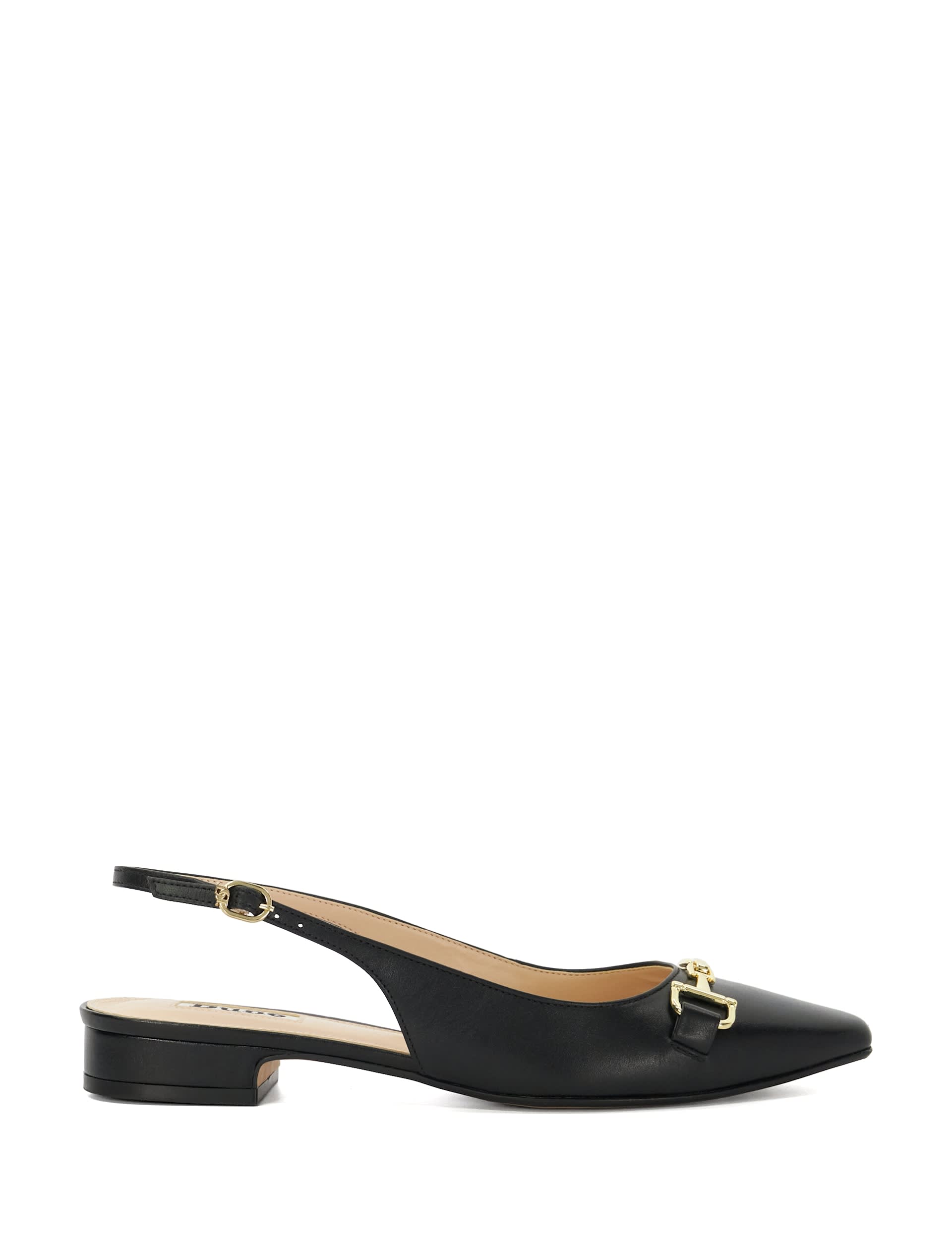 Dune London Women's Leather Block Heel Slingback Shoes