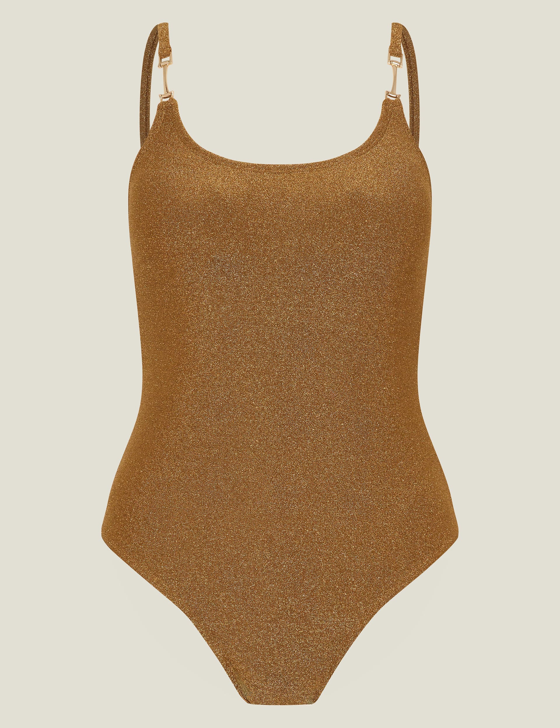 Accessorize Women's Trim Detail Swimsuit - 12 - Gold, Gold