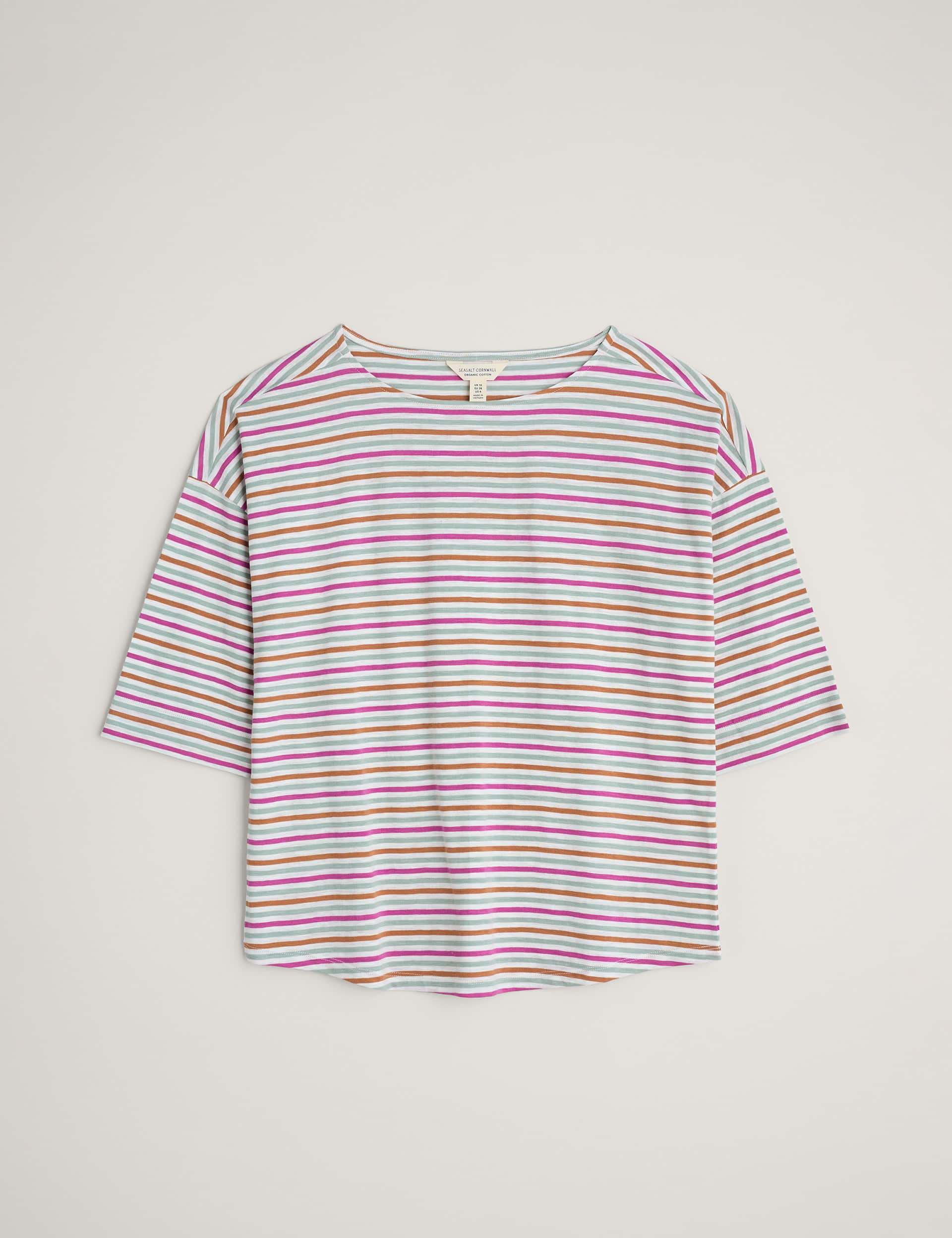 Seasalt Cornwall Women's Pure Cotton Striped Top - 14 - Multi, Multi