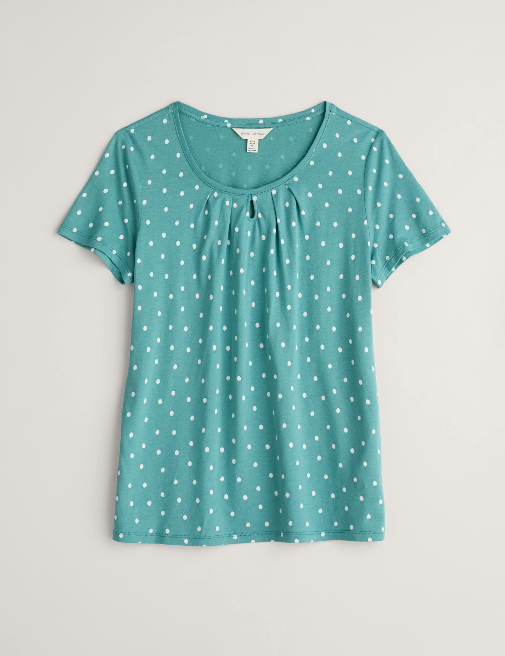 Seasalt Cornwall Women's Cotton Blend Polka Dot T-Shirt - 8 - Green Mix, Green Mix