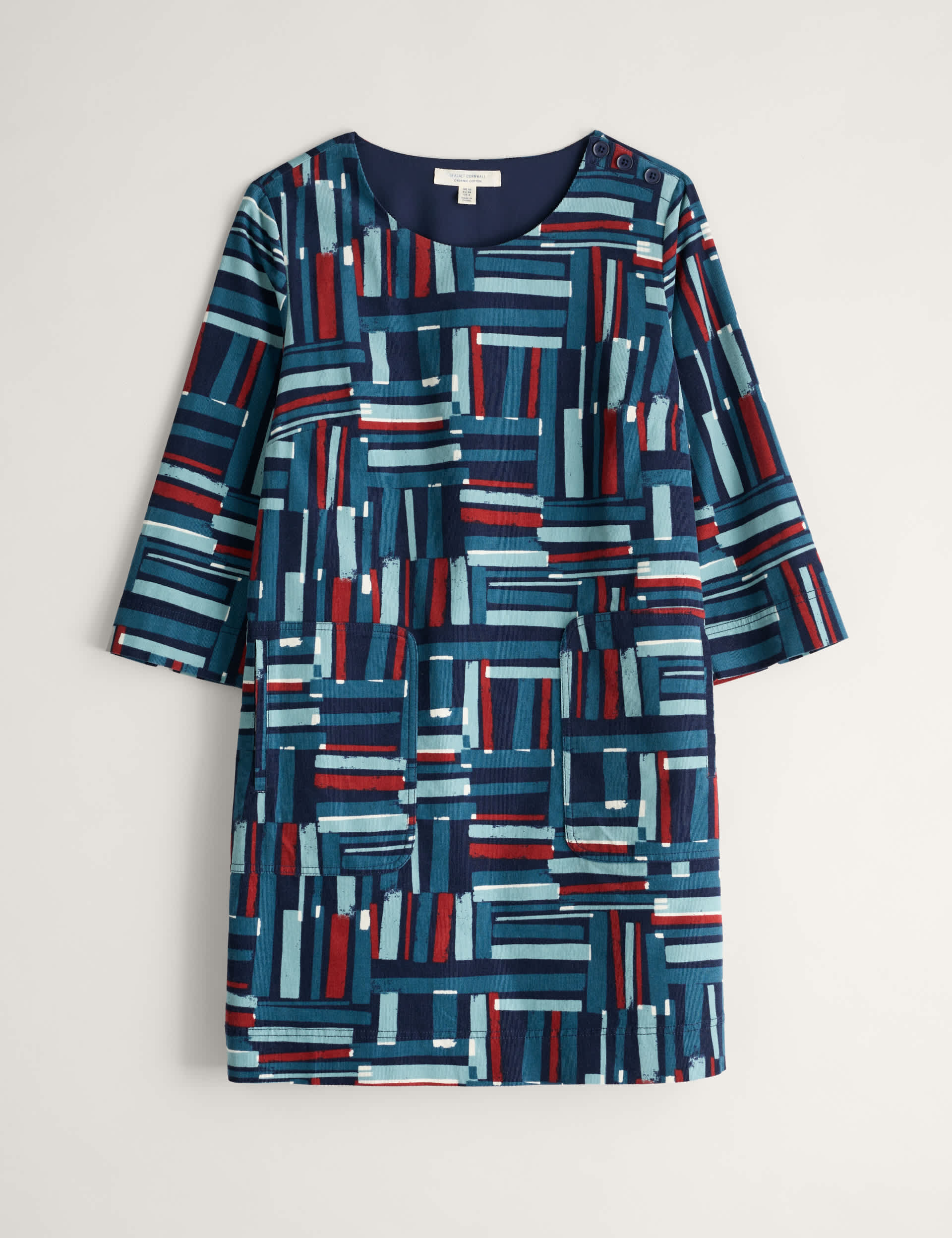 Seasalt Cornwall Women's Pure Cotton Geometric Tunic - 10 - Blue Mix, Blue Mix