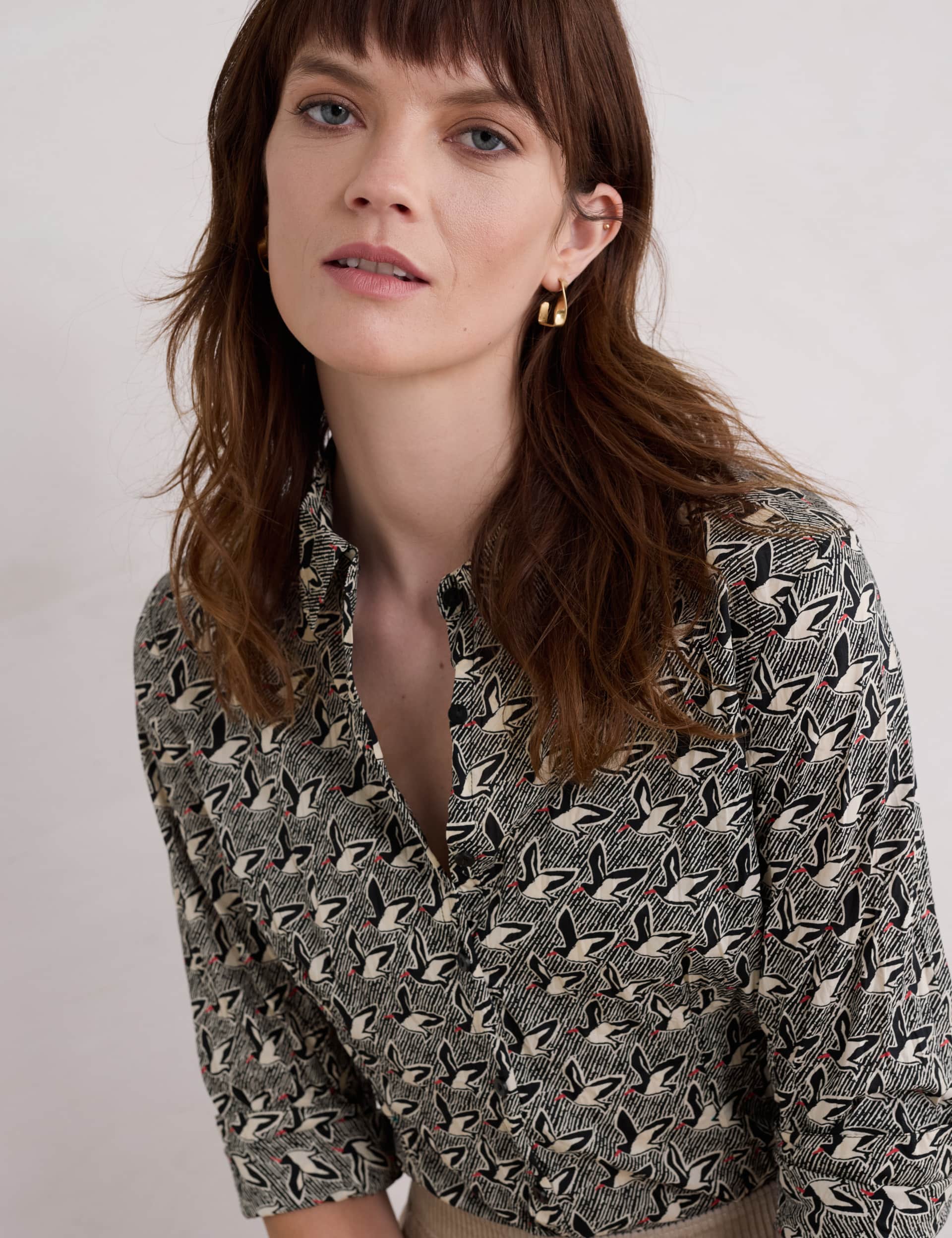 Seasalt Cornwall Women's Pure Cotton Printed Collared Shirt