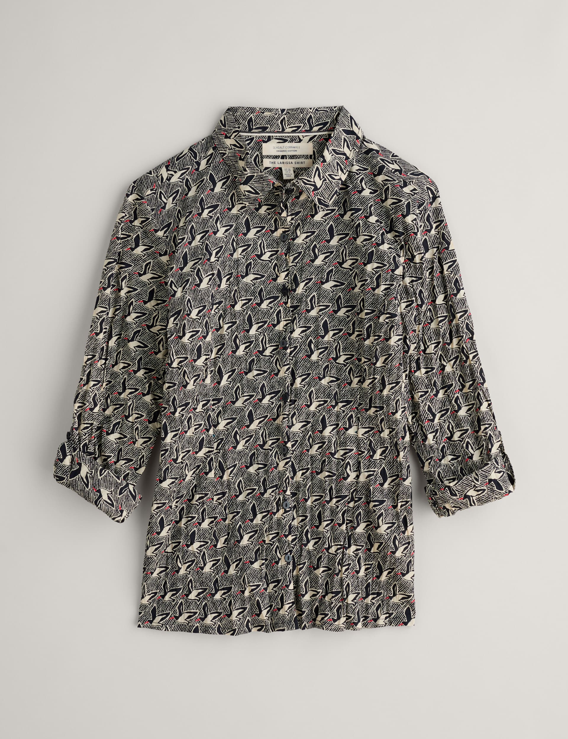 Seasalt Cornwall Women's Pure Cotton Printed Collared Shirt - 16 - Black Mix, Black Mix