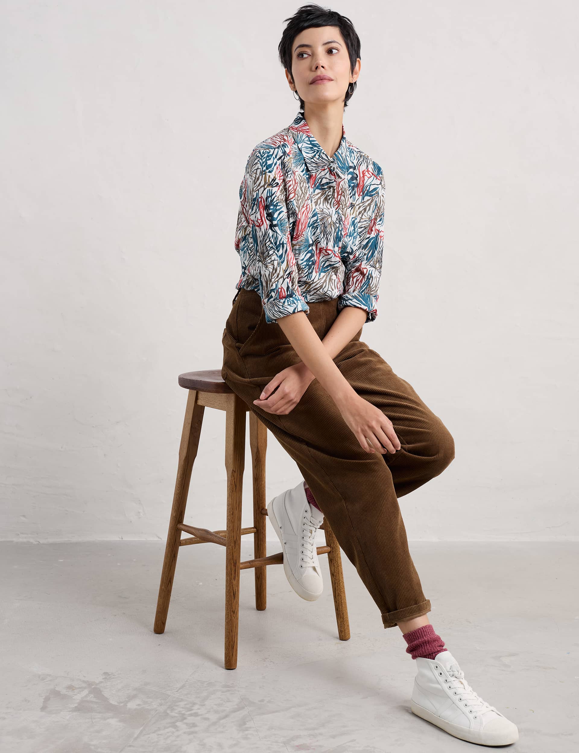 Seasalt Cornwall Women's Pure Cotton Printed Collared Shirt