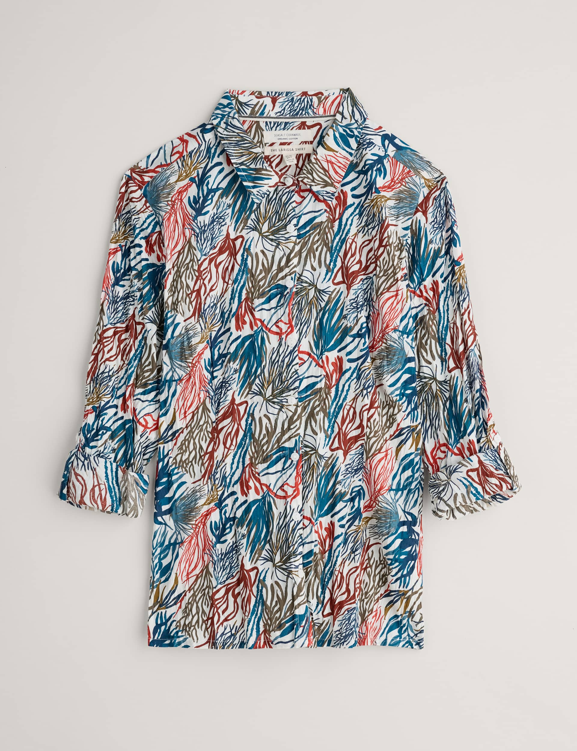 Seasalt Cornwall Women's Pure Cotton Printed Collared Shirt - 18 - Multi, Multi