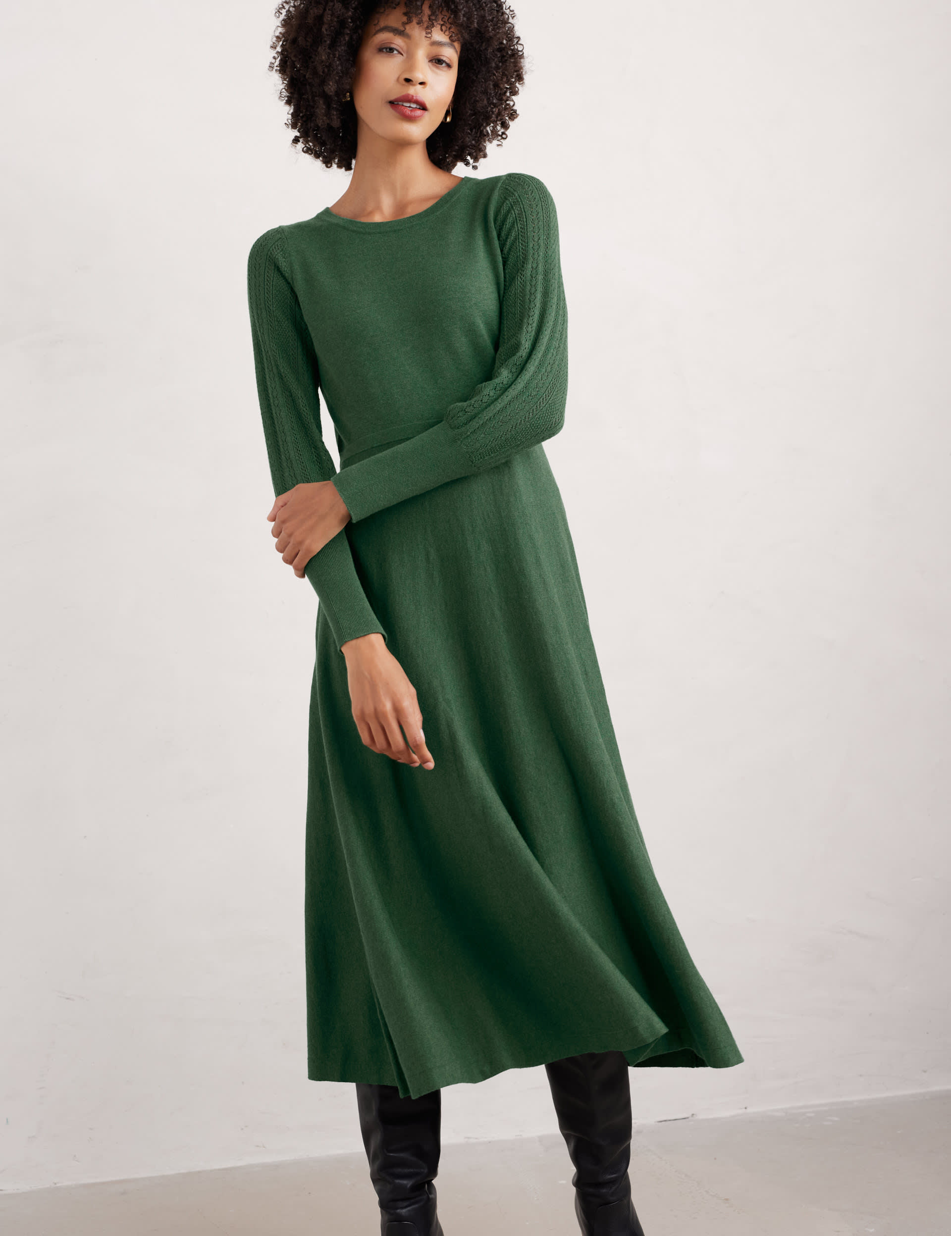 Seasalt Cornwall Women's Pure Cotton Midi Jumper Dress - 18 - Green, Green