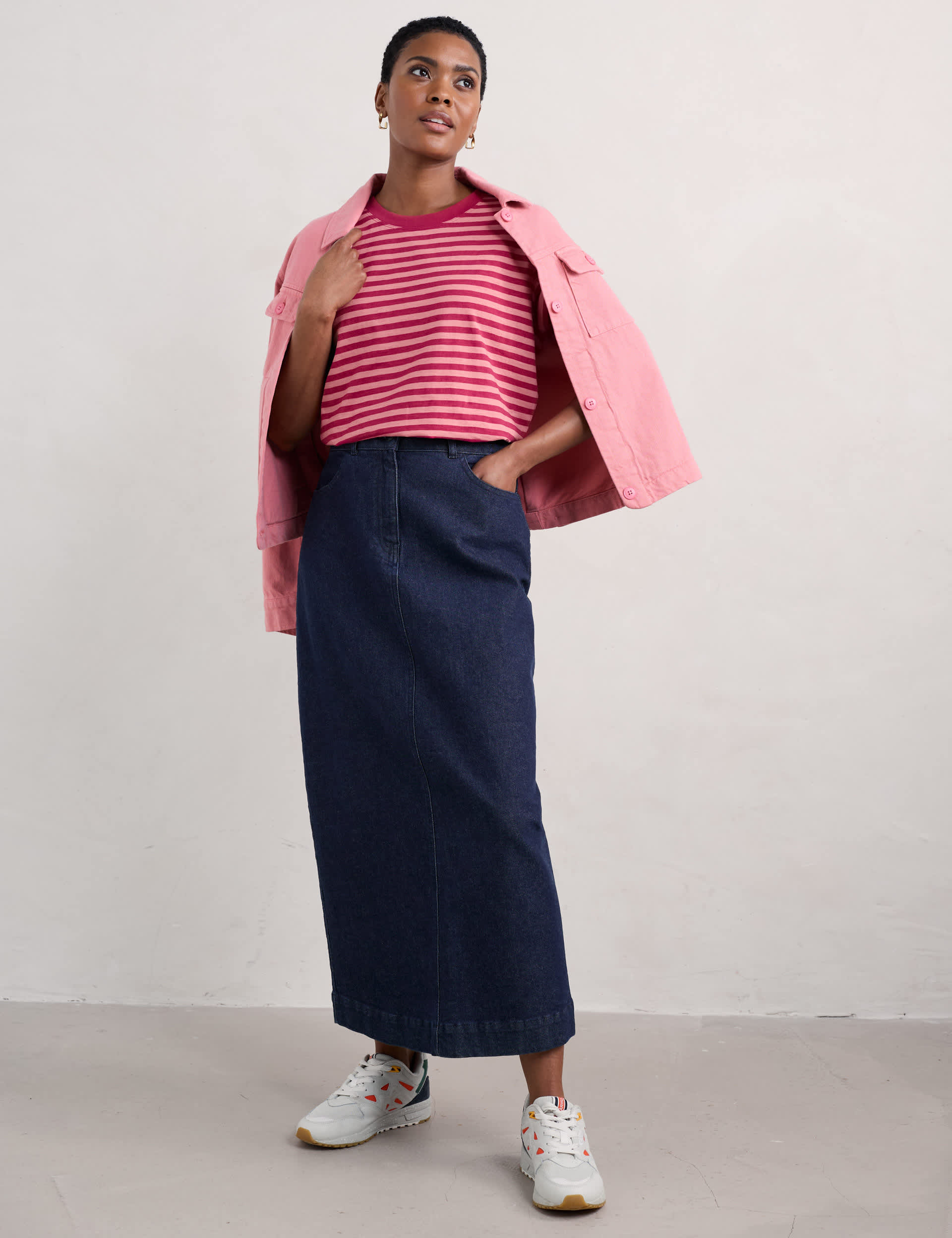 Seasalt Cornwall Women's Cotton Rich Denim Midaxi Skirt