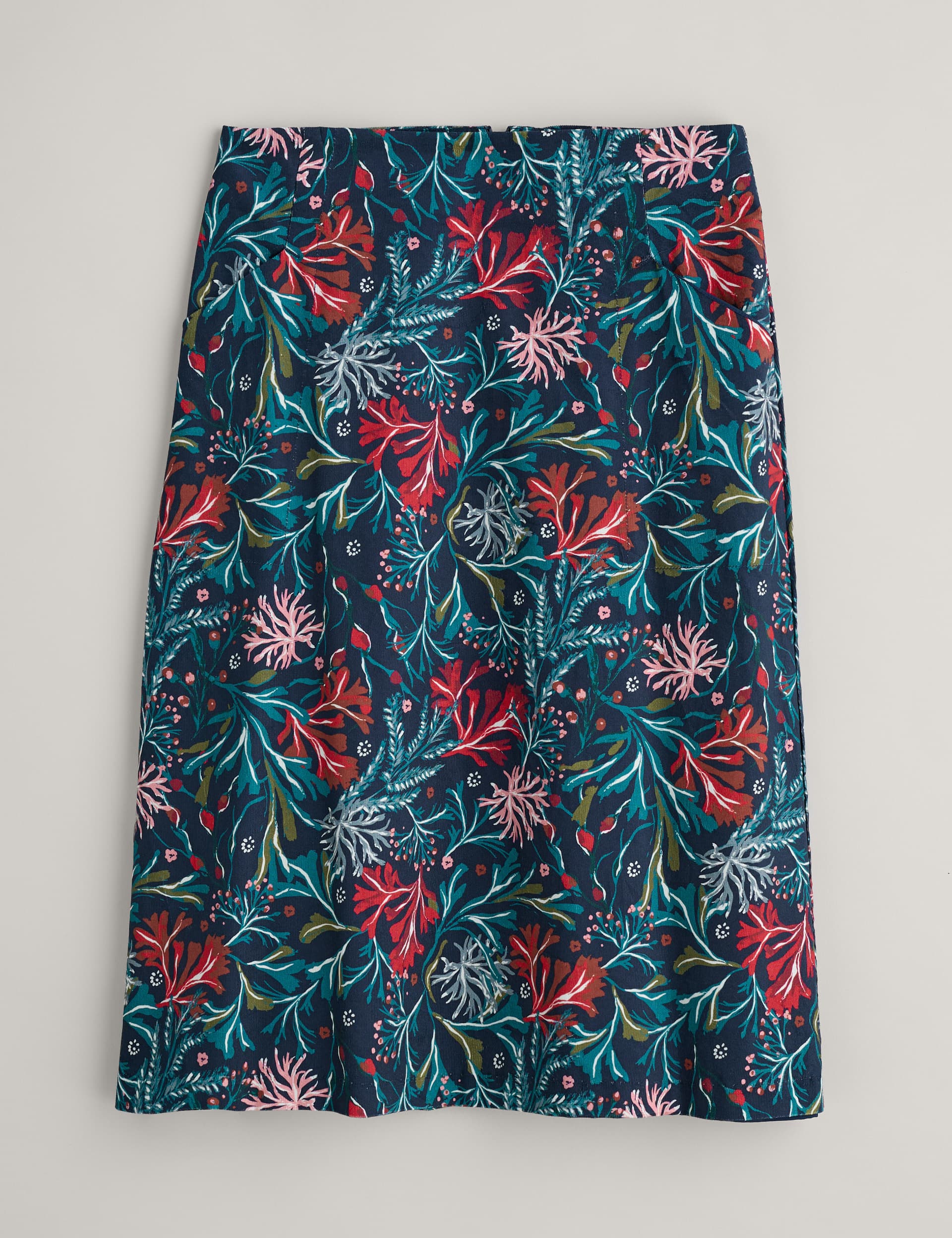 Seasalt Cornwall Women's Pure Cotton Floral Midi A-Line Skirt - 8 - Multi, Multi