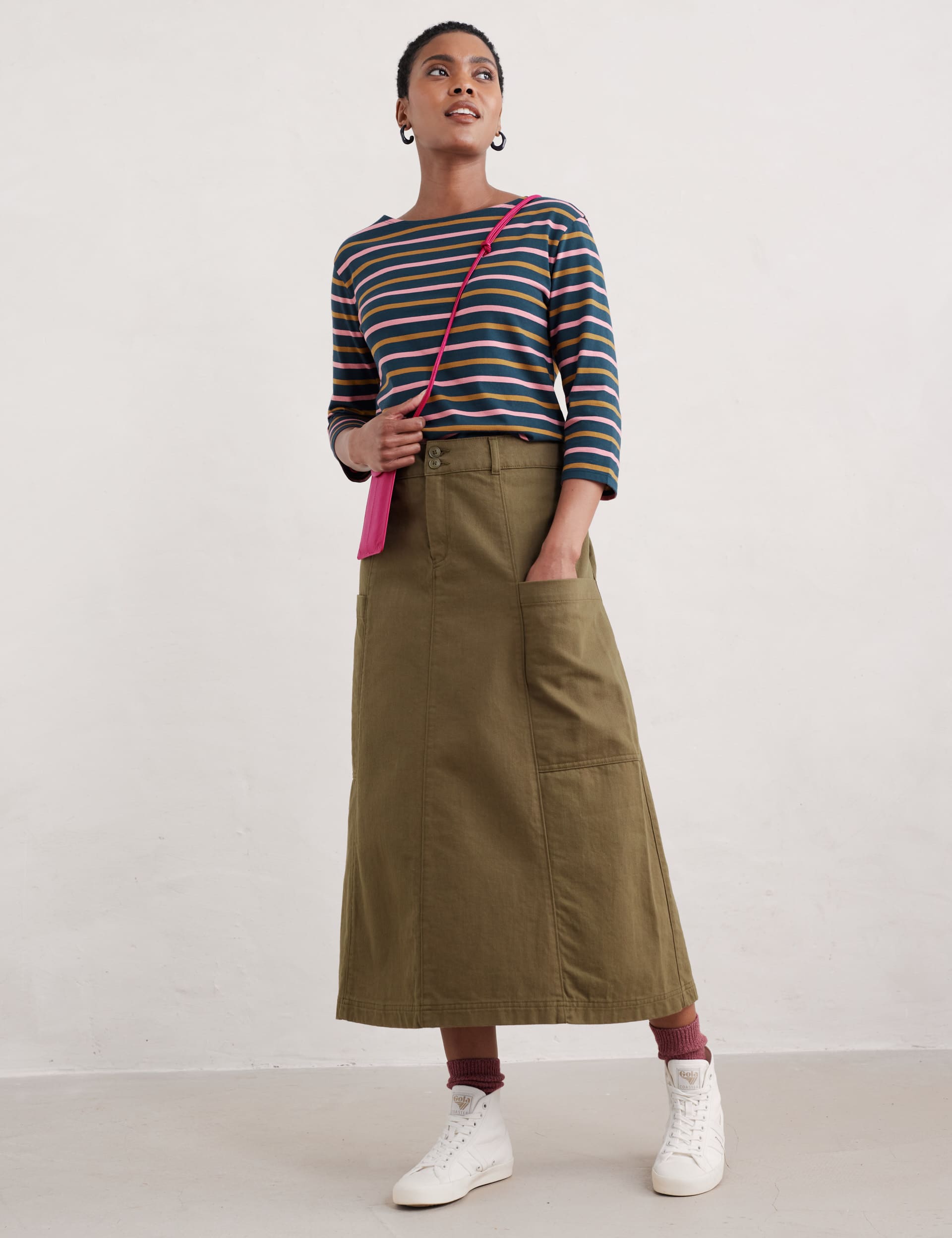 Seasalt Cornwall Women's Pure Cotton Midaxi A-Line Skirt