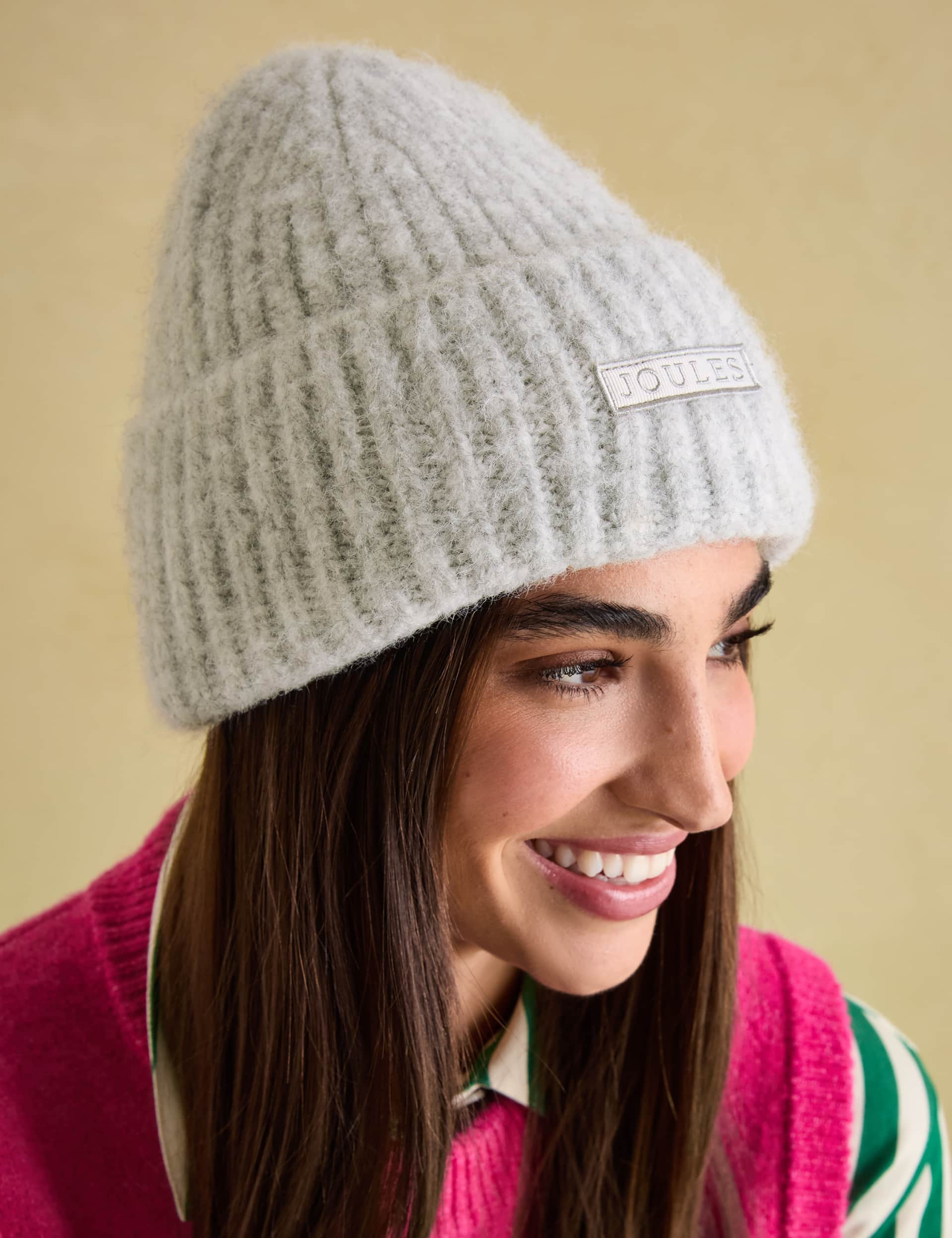 Joules Women's Textured Beanie Hat - Grey, Grey