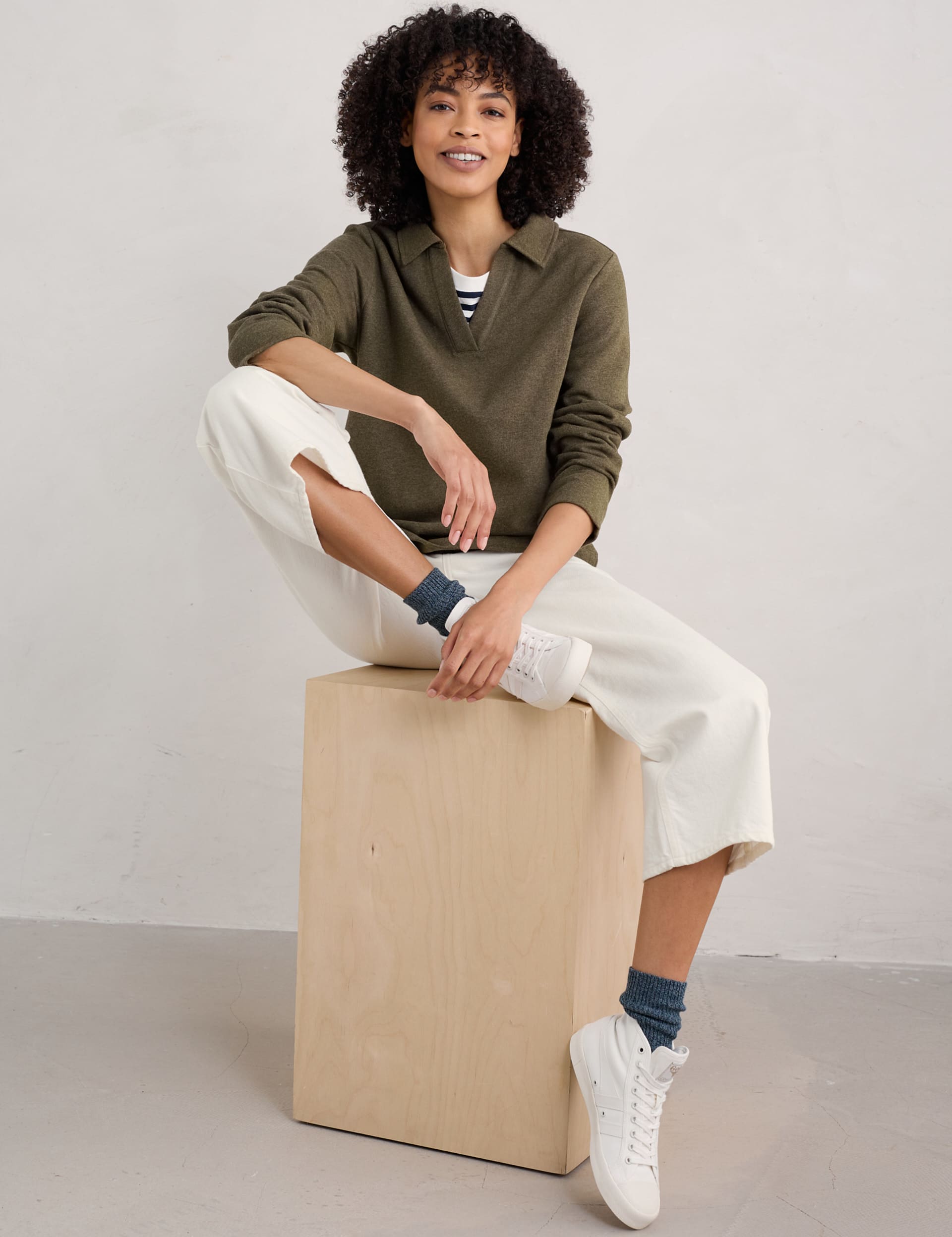 Seasalt Cornwall Women's Pure Cotton Collared Sweatshirt