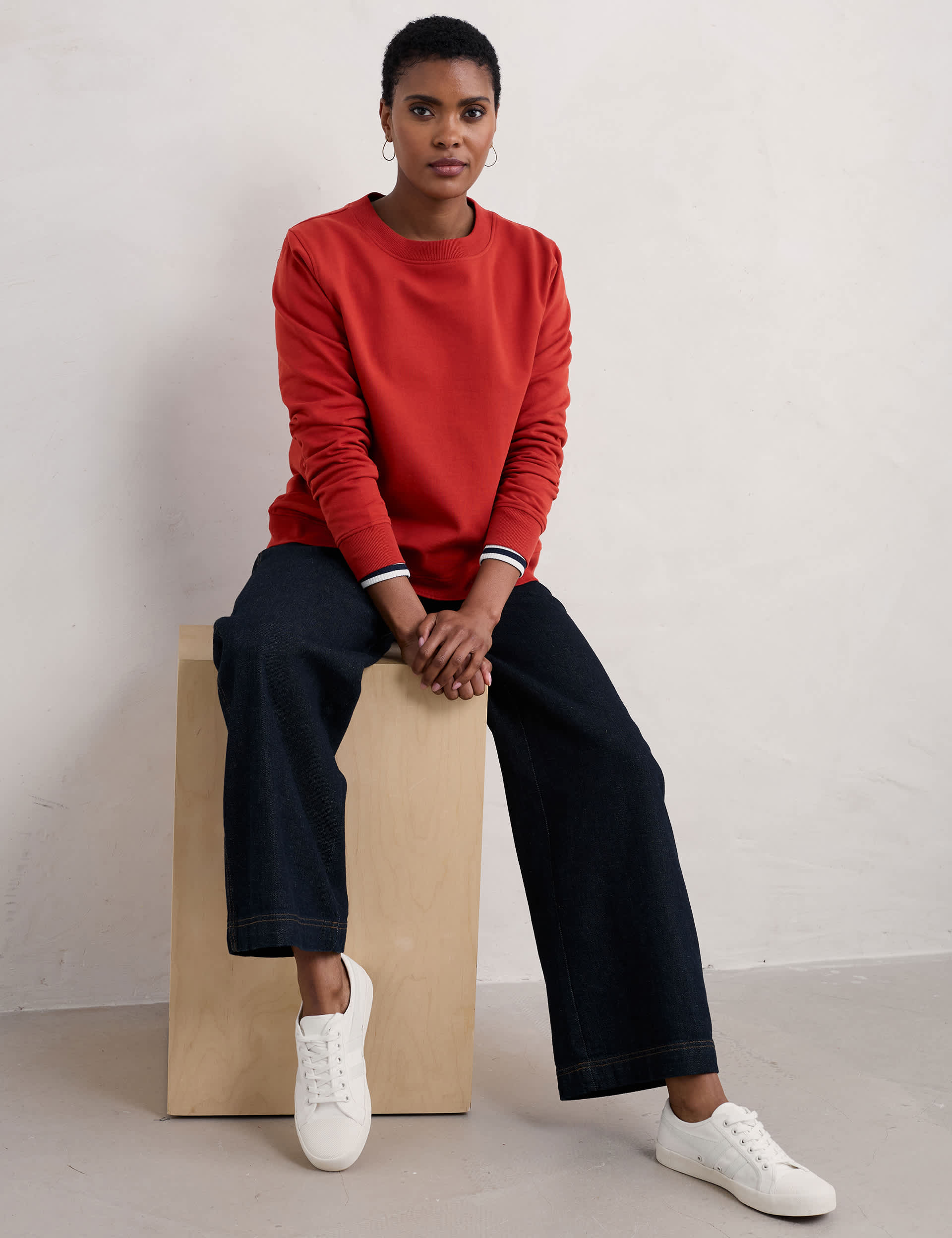 Seasalt Cornwall Women's Pure Cotton Crew Neck Long Sleeve Sweatshirt