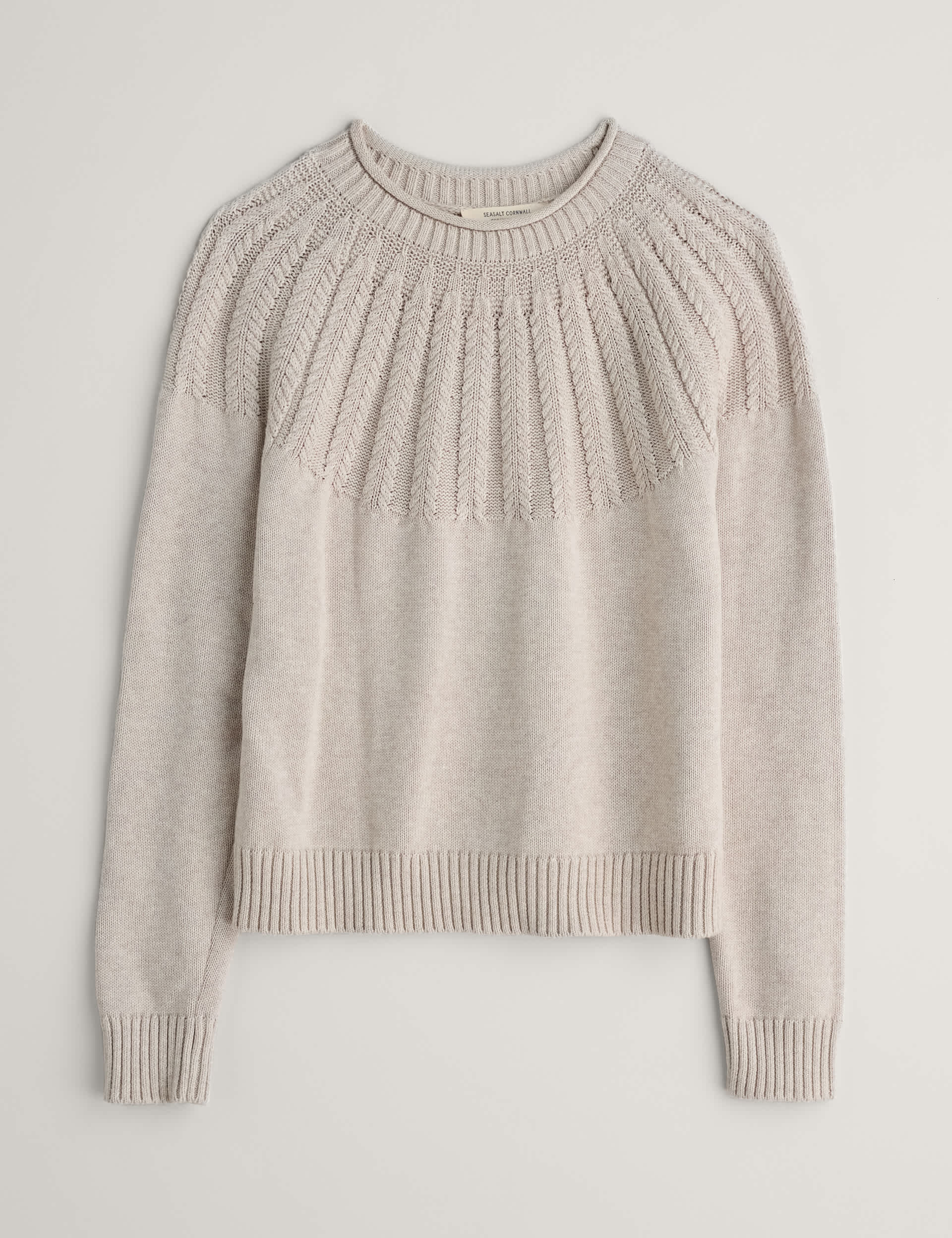 Seasalt Cornwall Women's Pure Cotton Textured Crew Neck Jumper - 20 - Natural, Natural