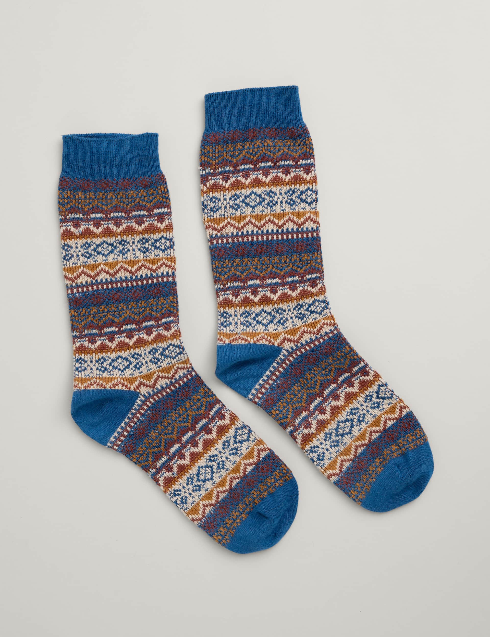 Seasalt Cornwall Women's Cotton Rich Fair Isle Socks - Yellow Mix, Yellow Mix