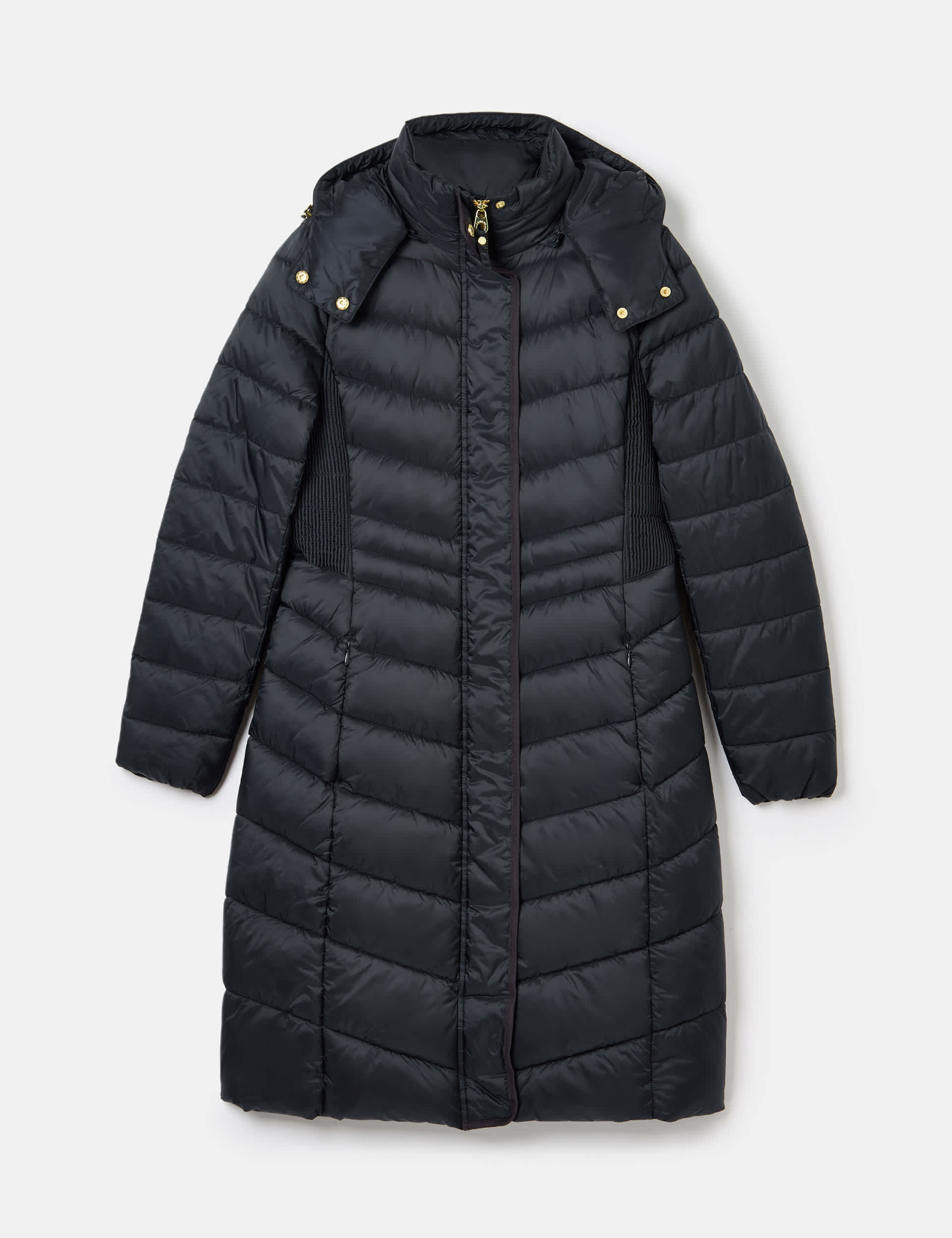 Joules Women's Padded Hooded High Neck Longline Coat - 24 - Navy, Navy