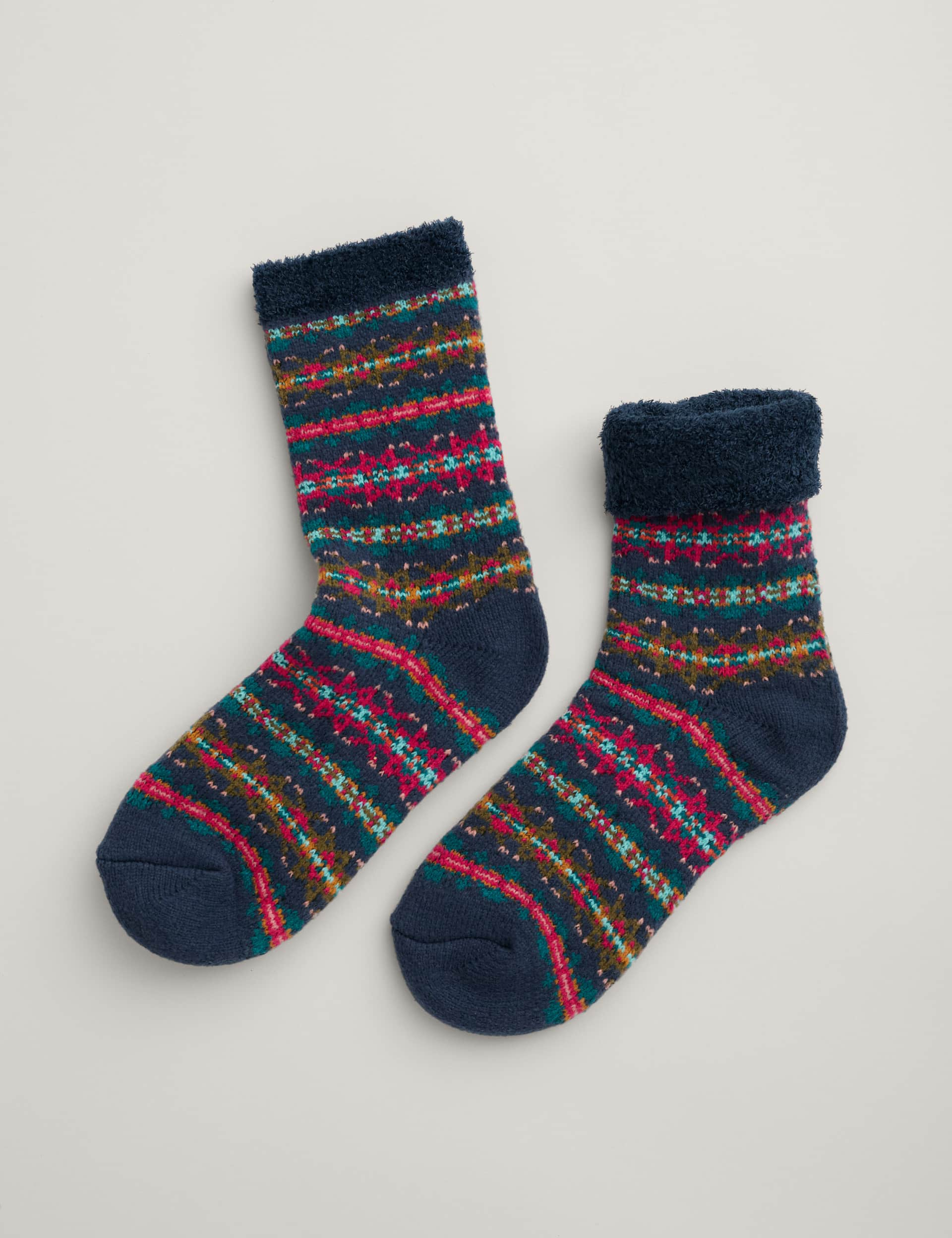 Seasalt Cornwall Women's Cosy Fair Isle Fluffy Socks - Multi, Multi