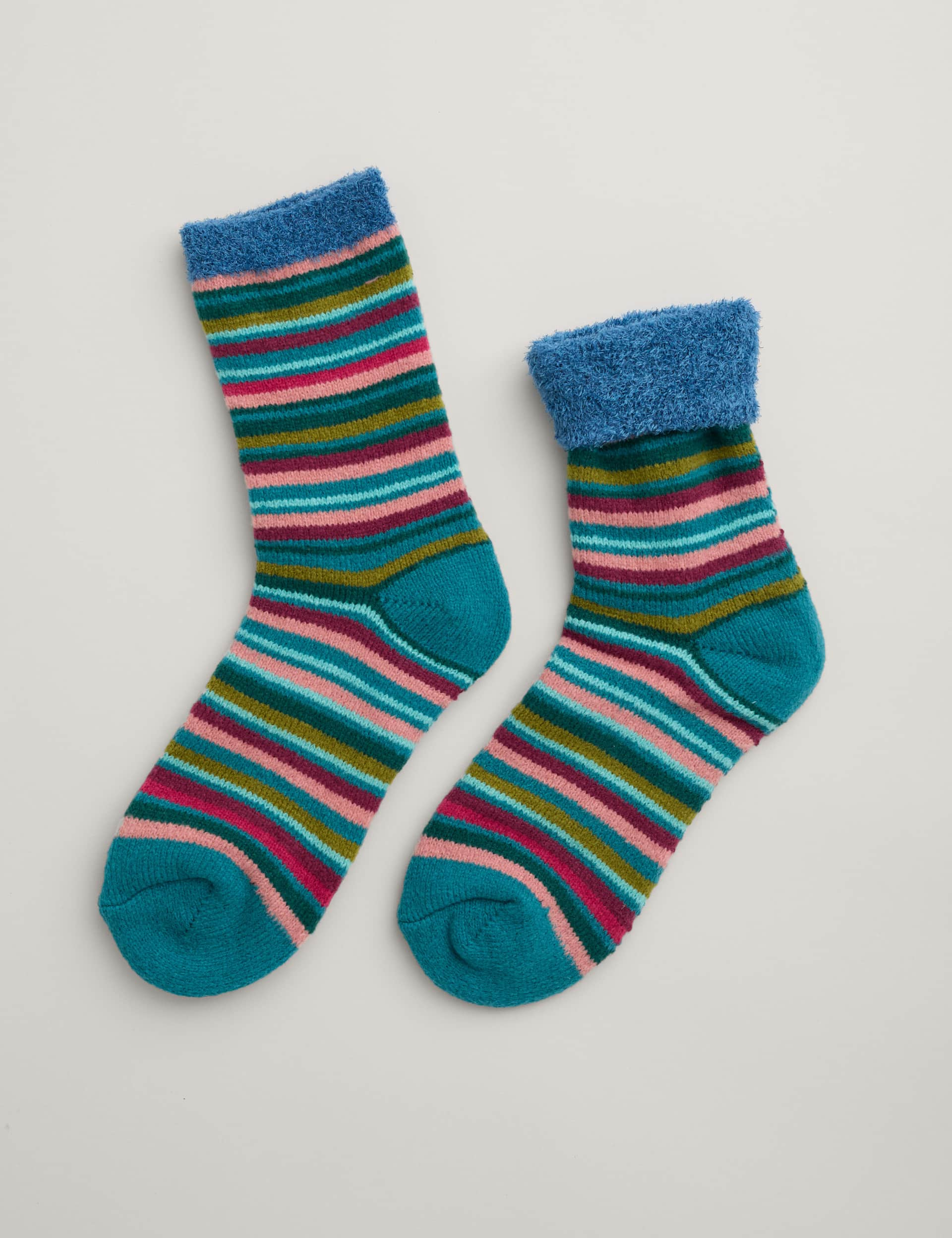 Seasalt Cornwall Women's Cosy Striped Ankle High Socks - Multi, Multi