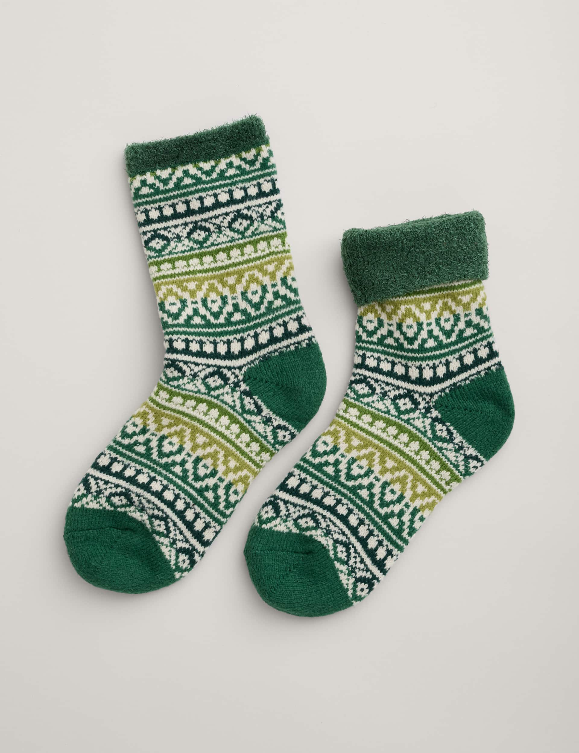 Seasalt Cornwall Women's Patterned Ankle High Socks - Green Mix, Green Mix