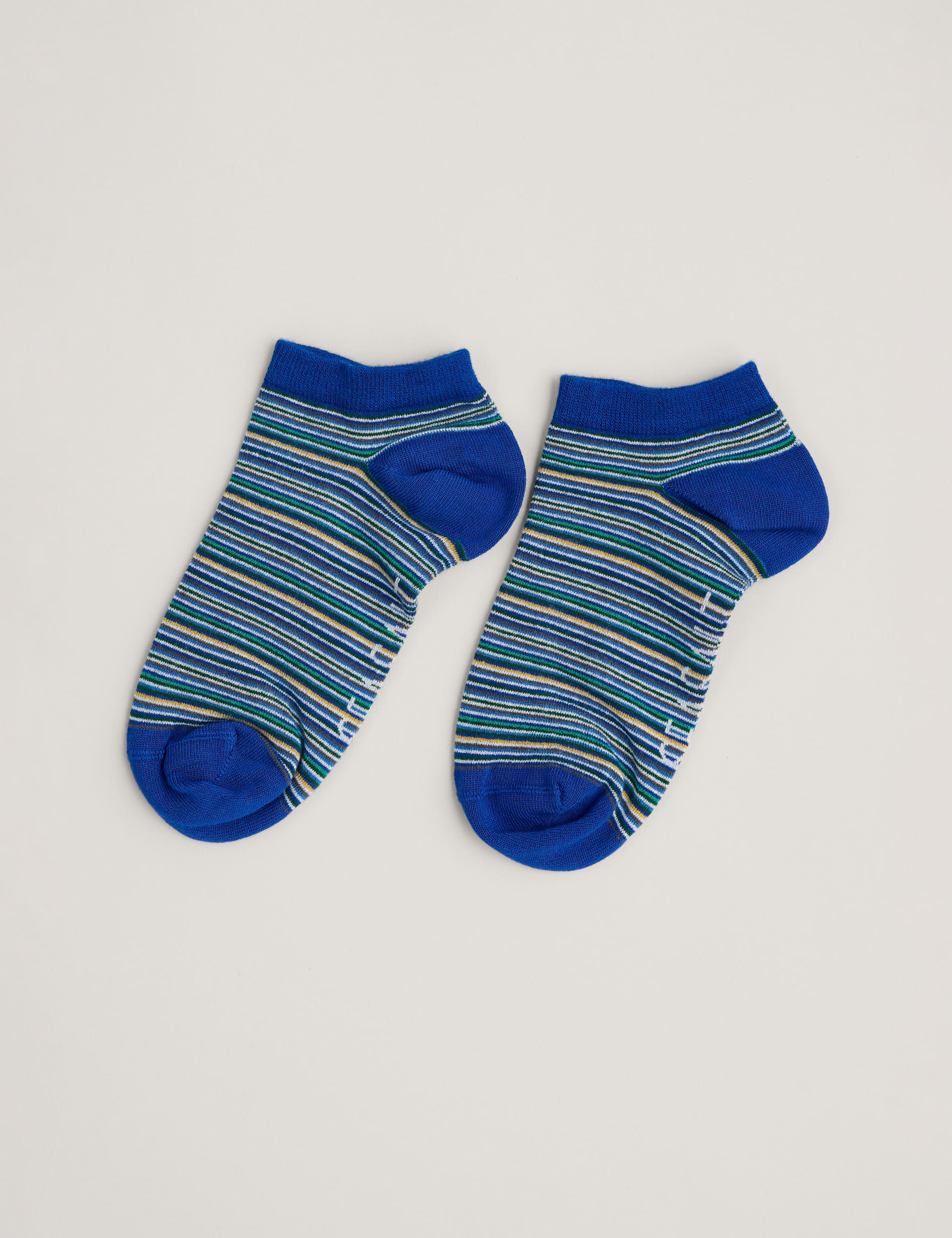 Seasalt Cornwall Women's Striped Trainer Socks - Blue Mix, Blue Mix