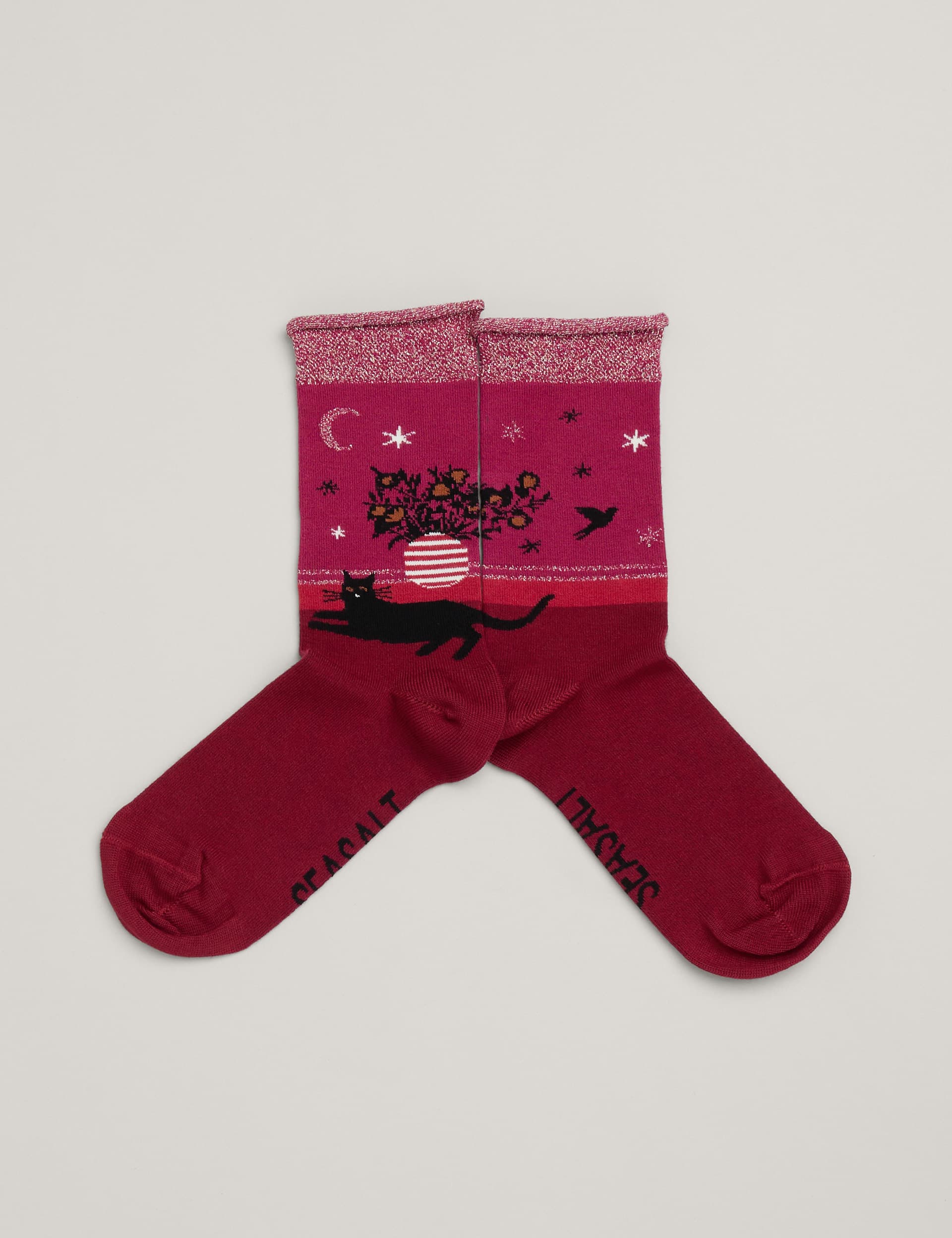 Seasalt Cornwall Women's Snowy Scenes Ankle High Socks - Pink Mix, Pink Mix