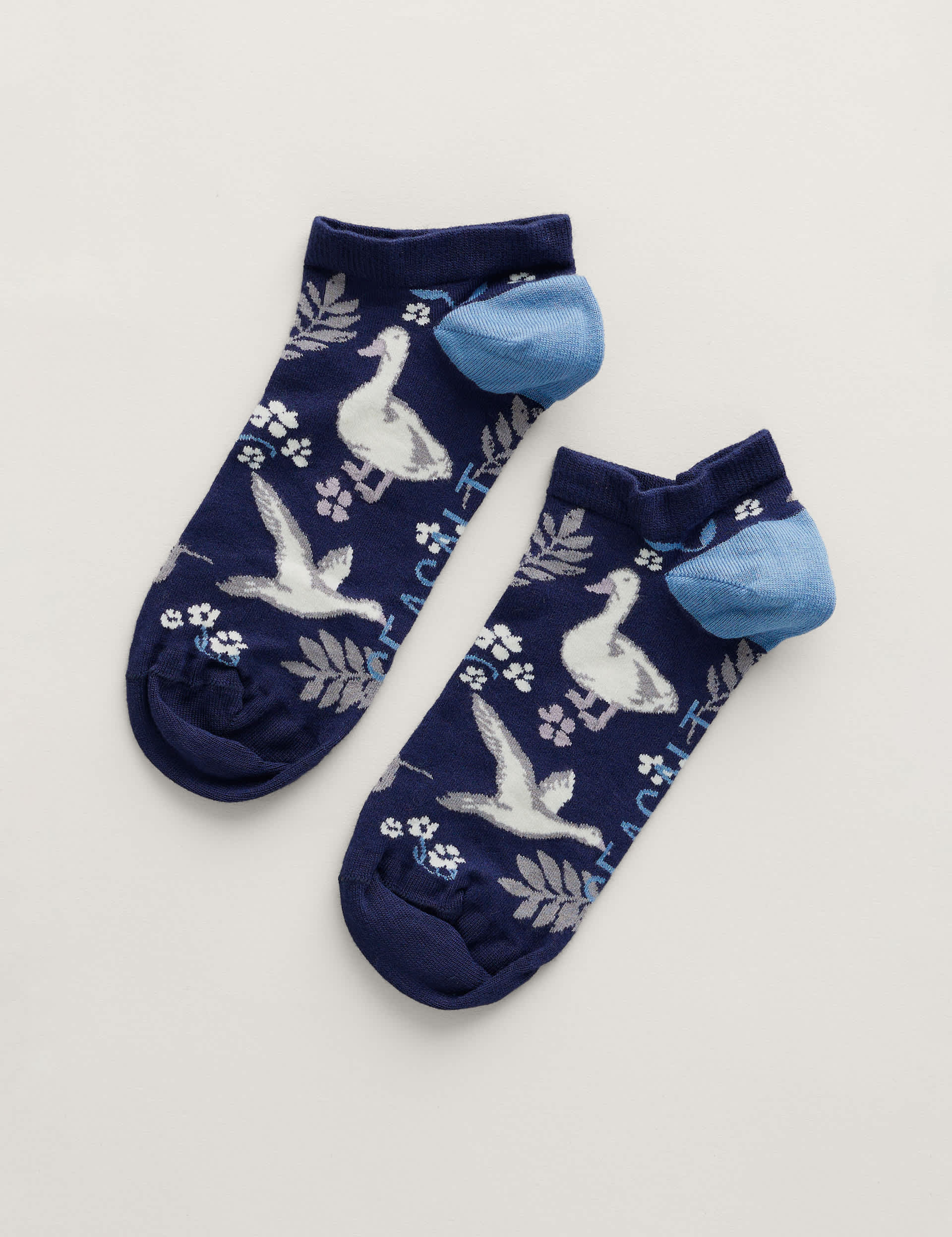 Seasalt Cornwall Women's Floral Duck Trainer Socks - Blue Mix, Blue Mix