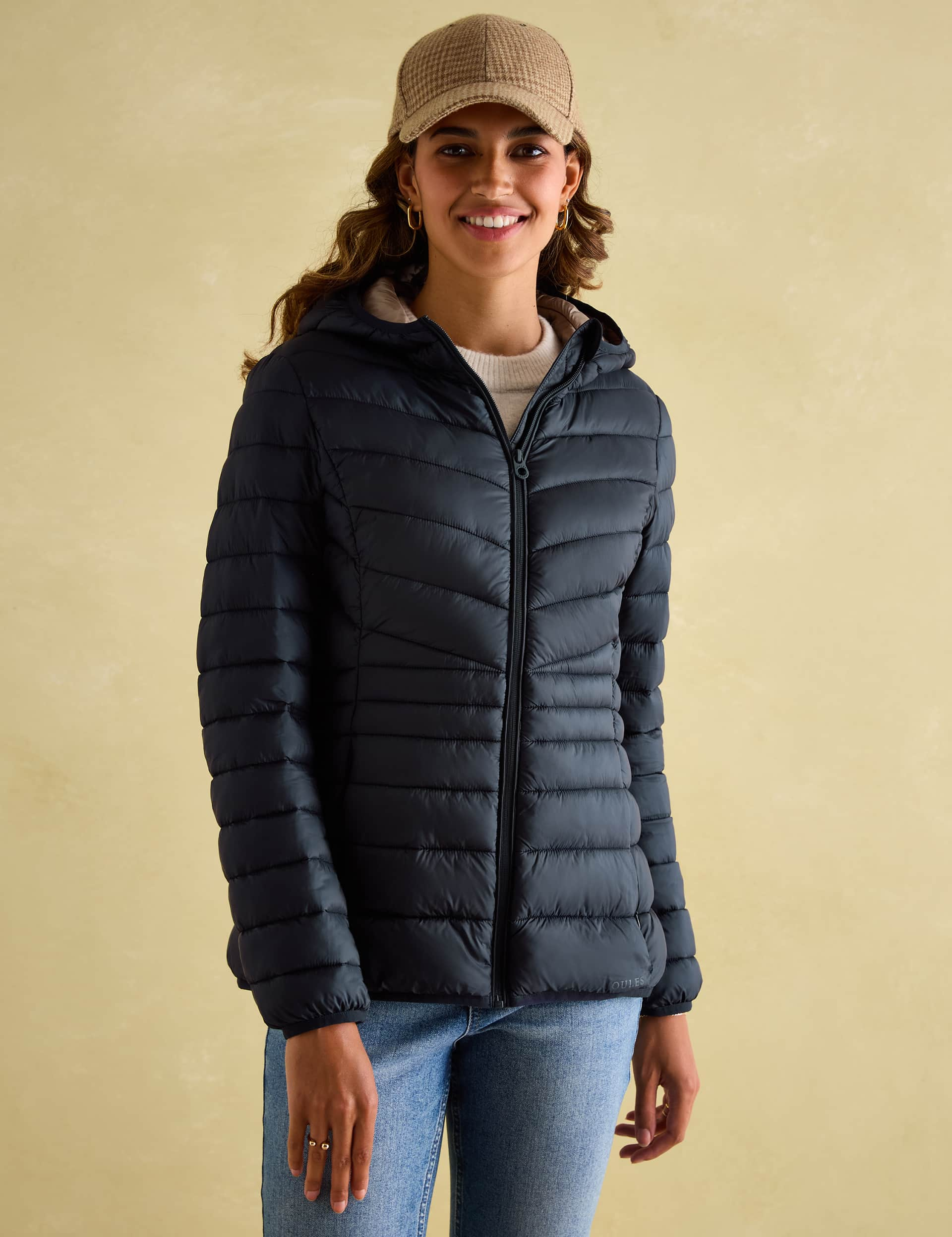 Joules Women's Hooded Puffer Jacket - 20 - Navy, Navy