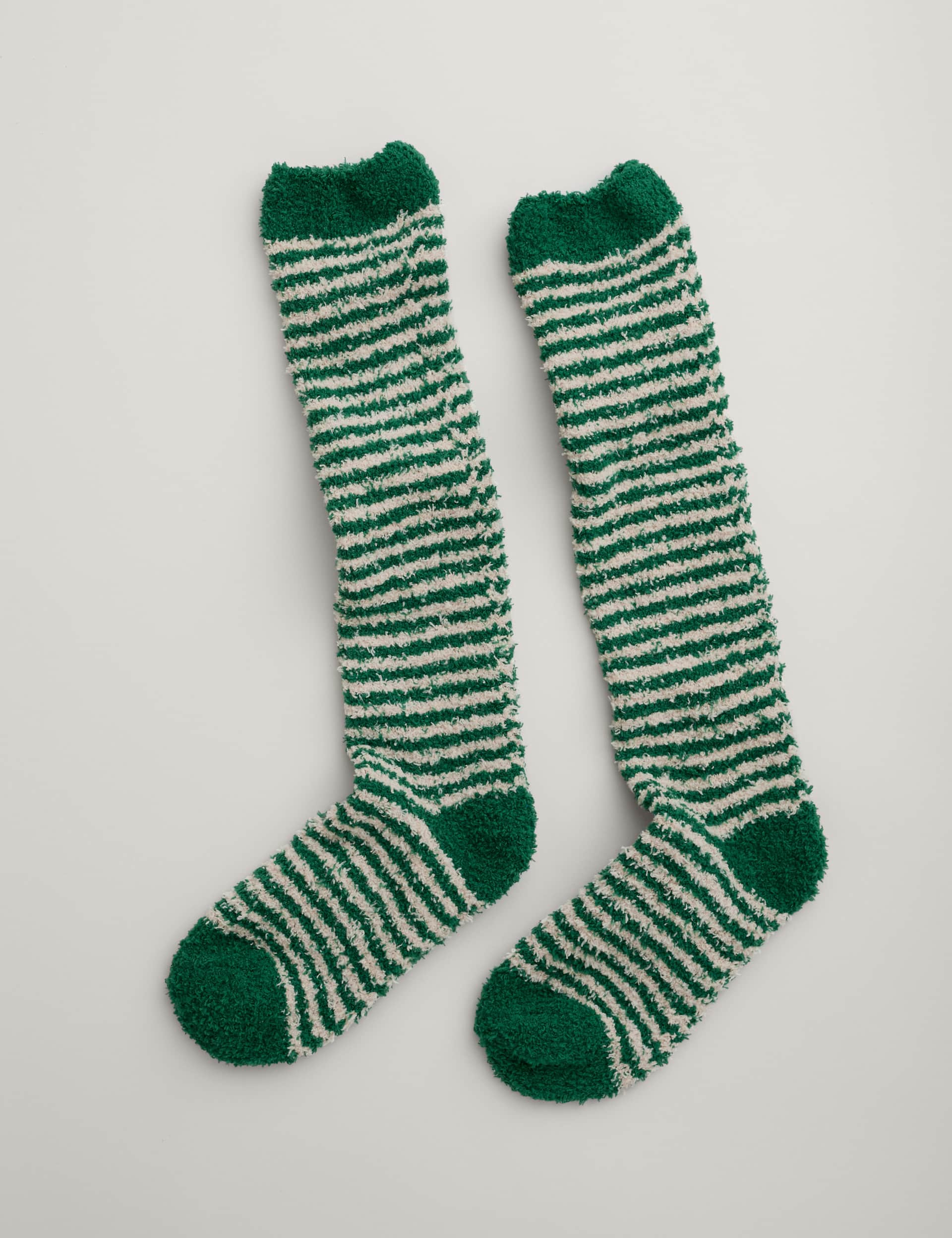 Seasalt Cornwall Women's Striped Fluffy Socks - Green Mix, Green Mix